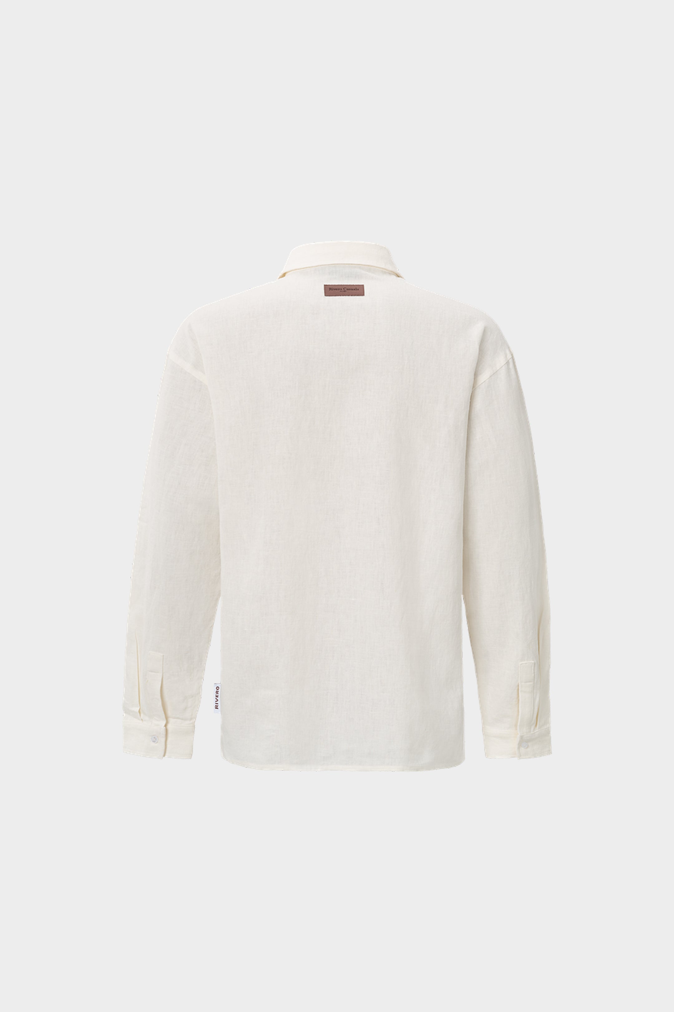 LINEN SHIRT QUARTER BUTTON WHITE