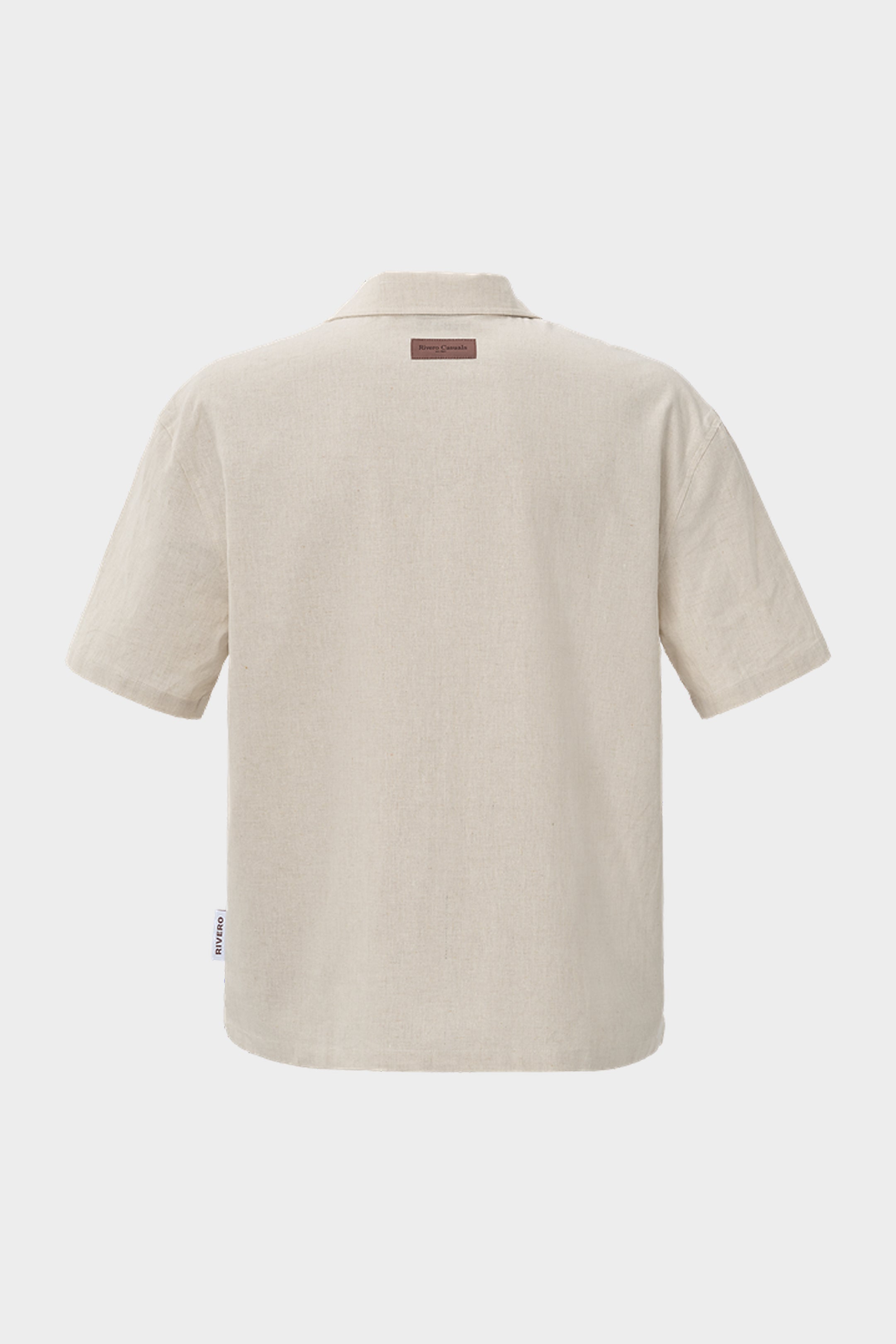 LINEN SHIRT SHORT SLEEVE SAND