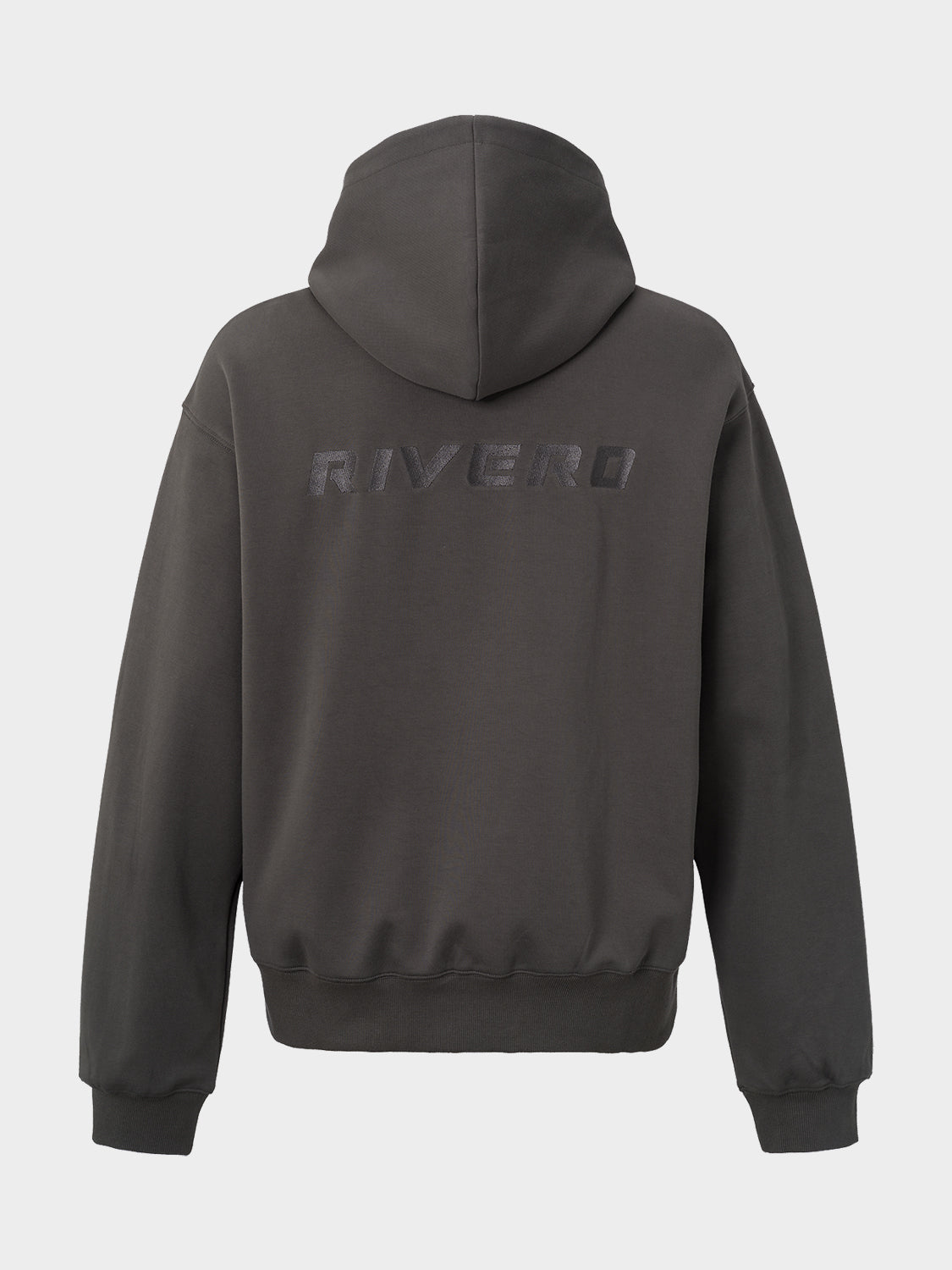 RAW SEAM OVERSIZED ZIP HOODIE CHARCOAL