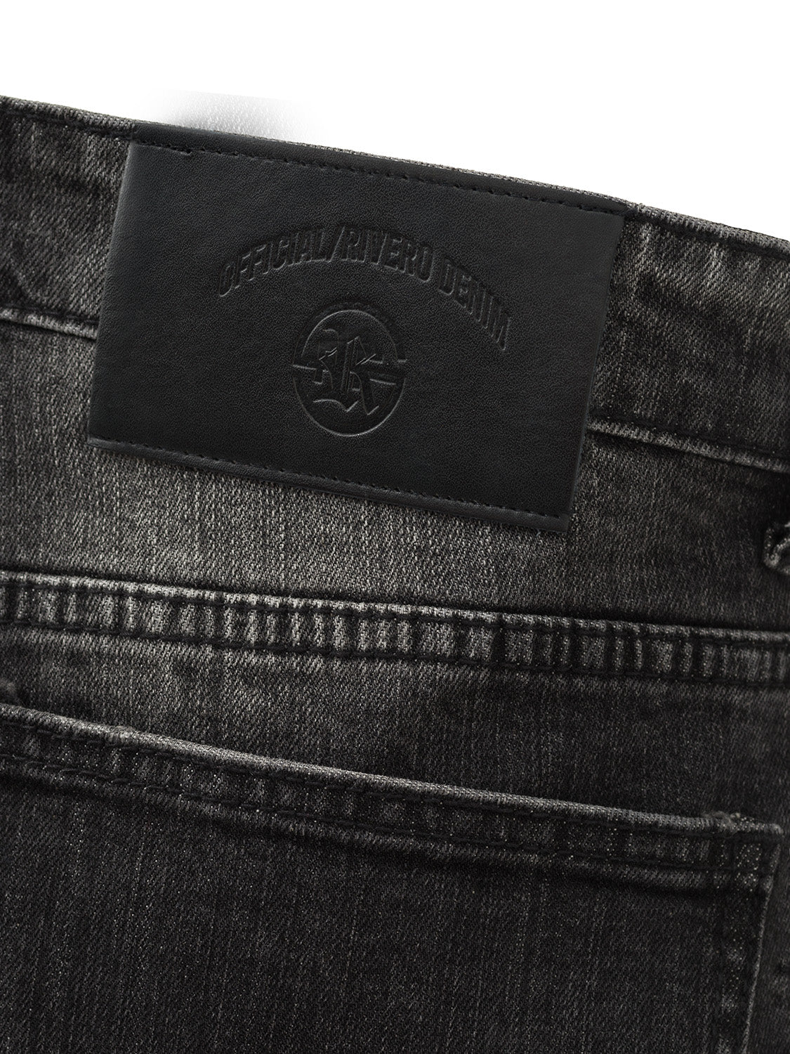ZIP DENIM JEANS BLACK
