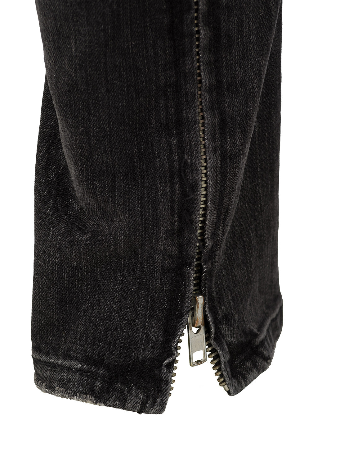 ZIP DENIM JEANS BLACK