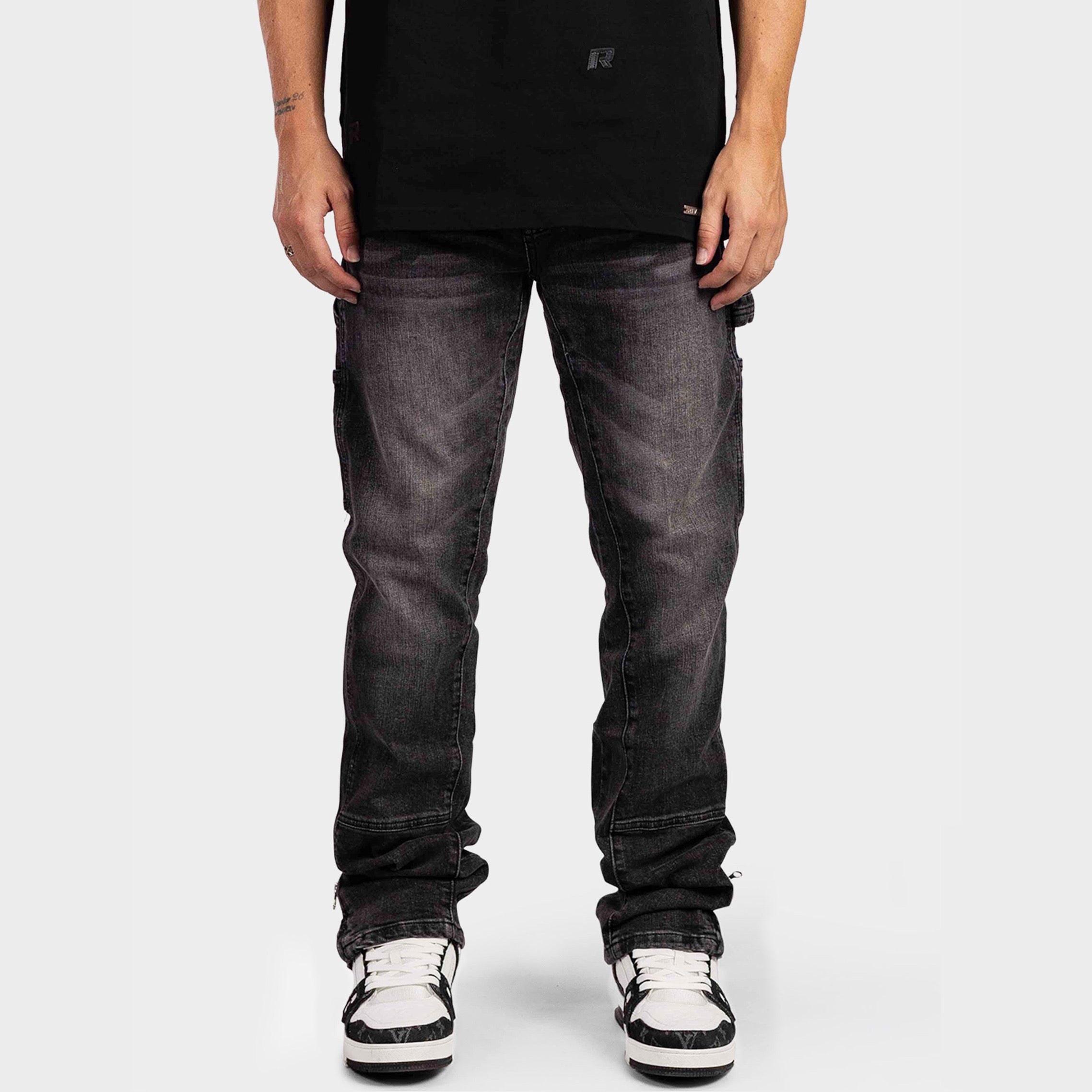 STRAIGHT WORKER DENIM JEANS BLACK