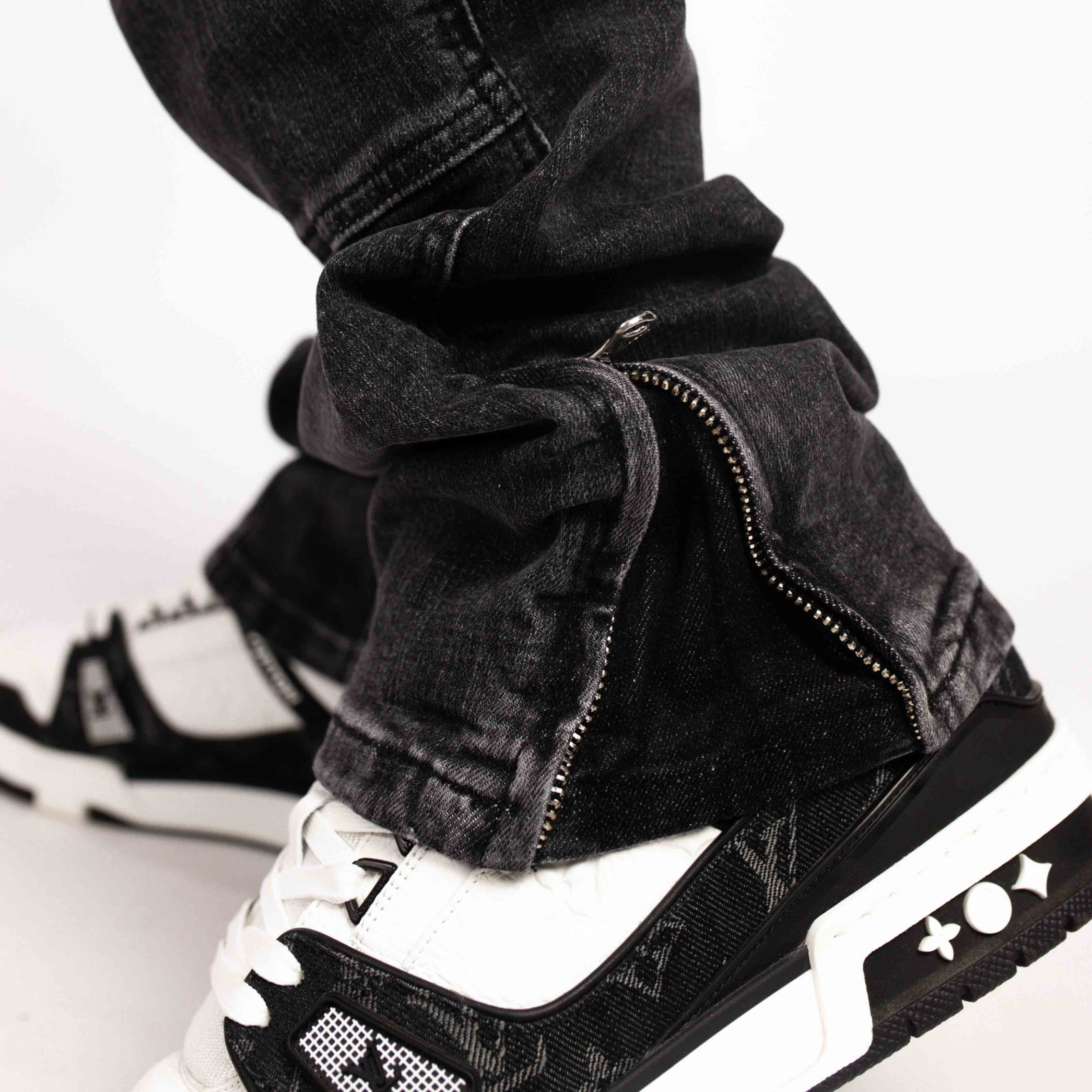 STRAIGHT WORKER DENIM JEANS BLACK