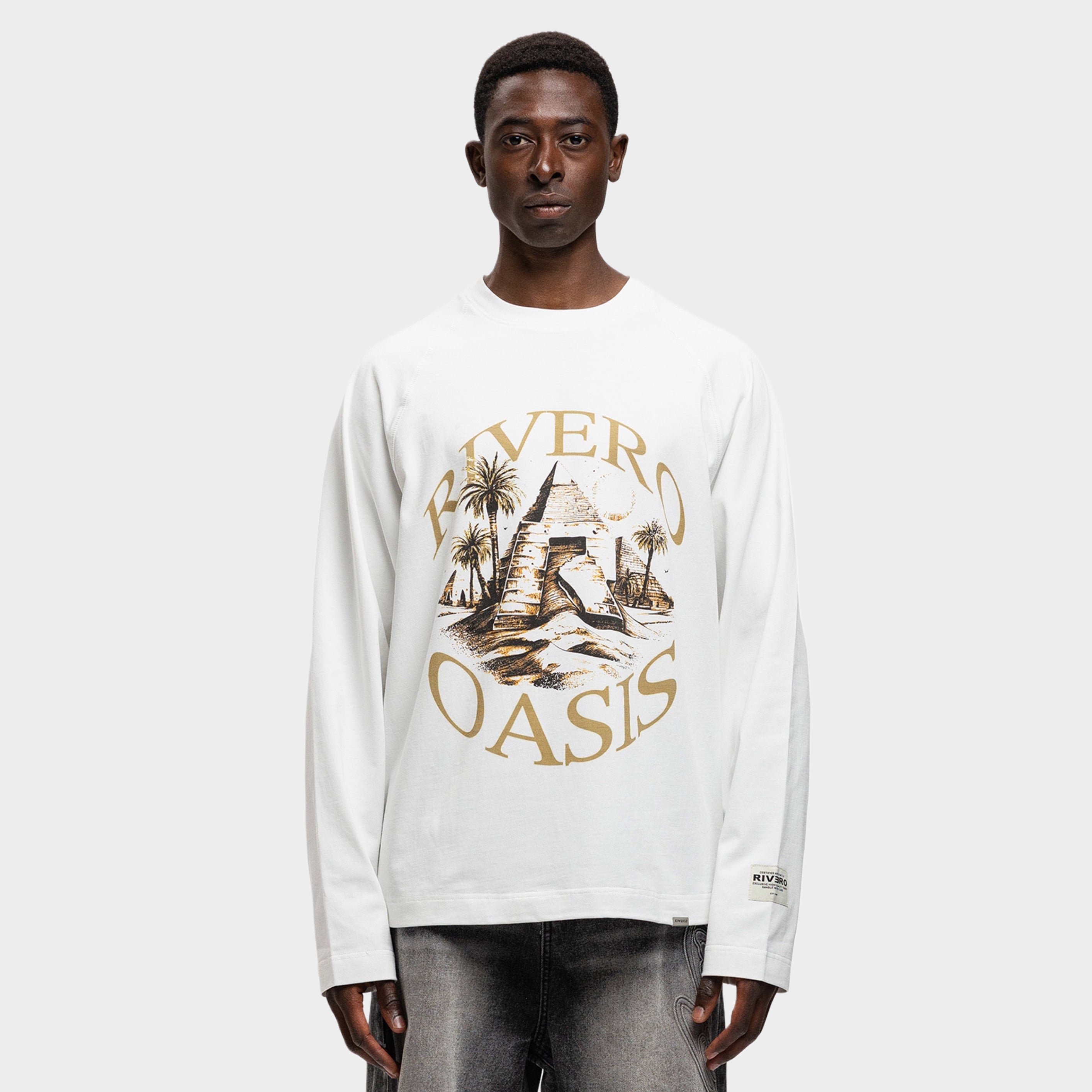 OASIS LONG SLEEVE TEE WHITE