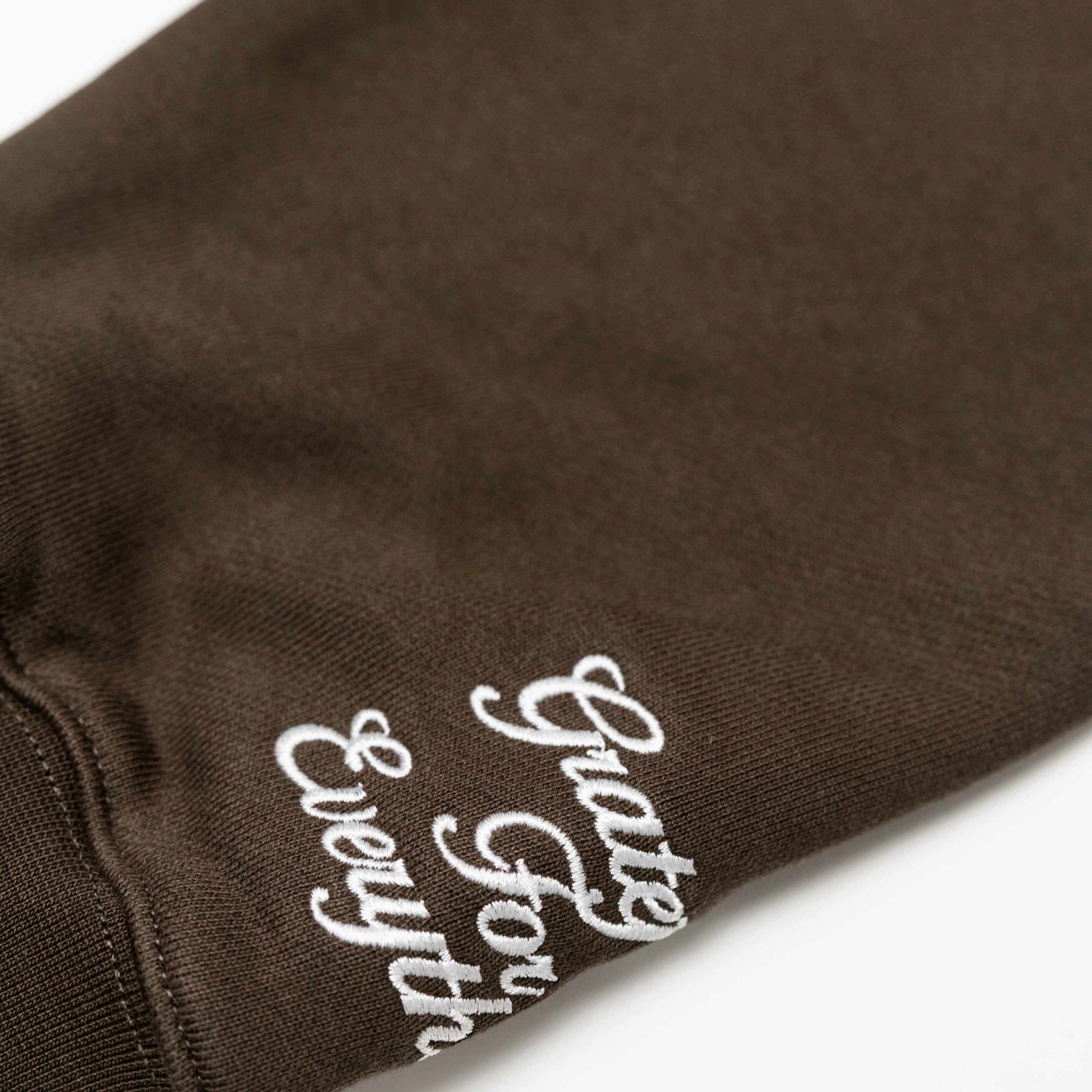 RAGLAN COLLEGE ZIP HOODIE BROWN