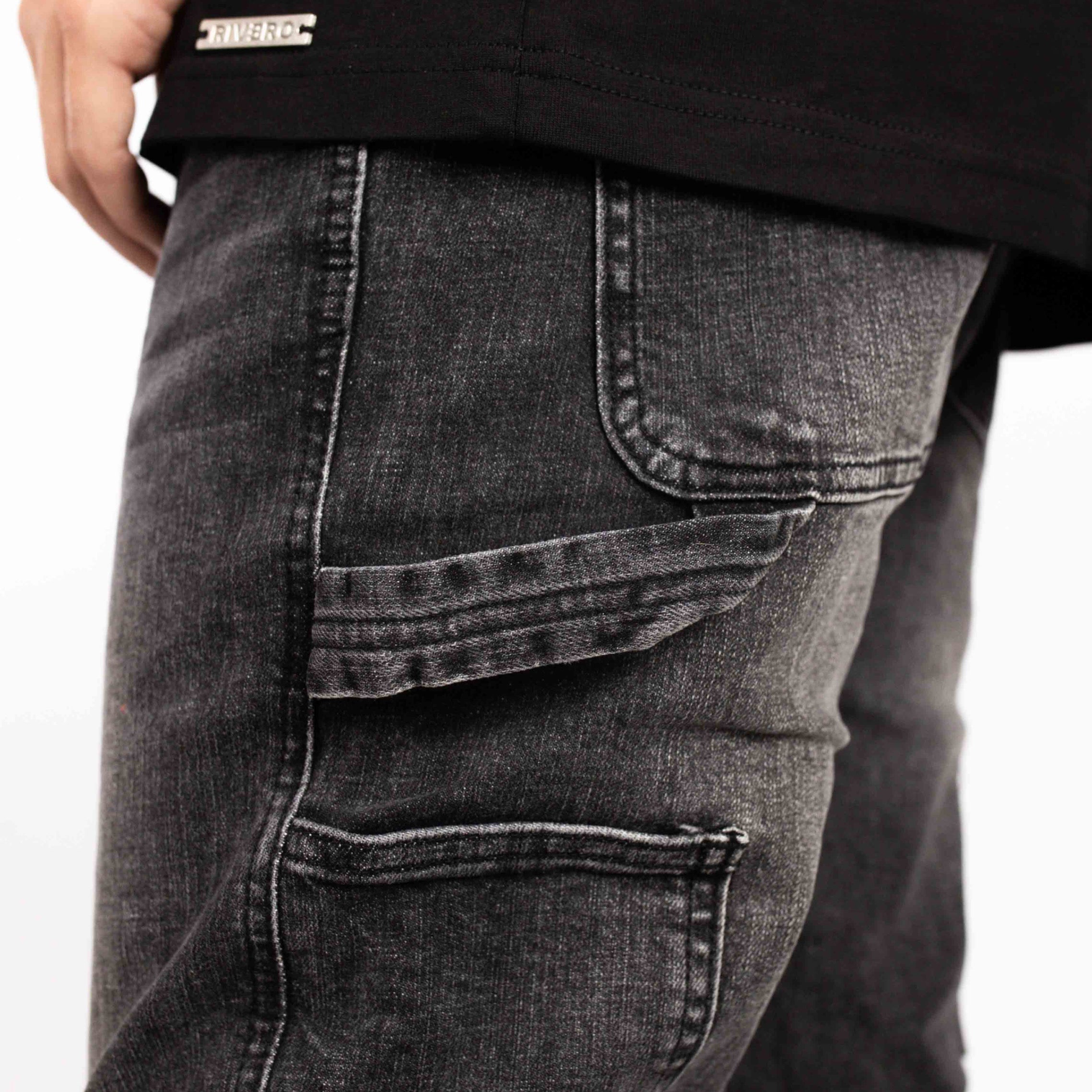 STRAIGHT WORKER DENIM JEANS BLACK