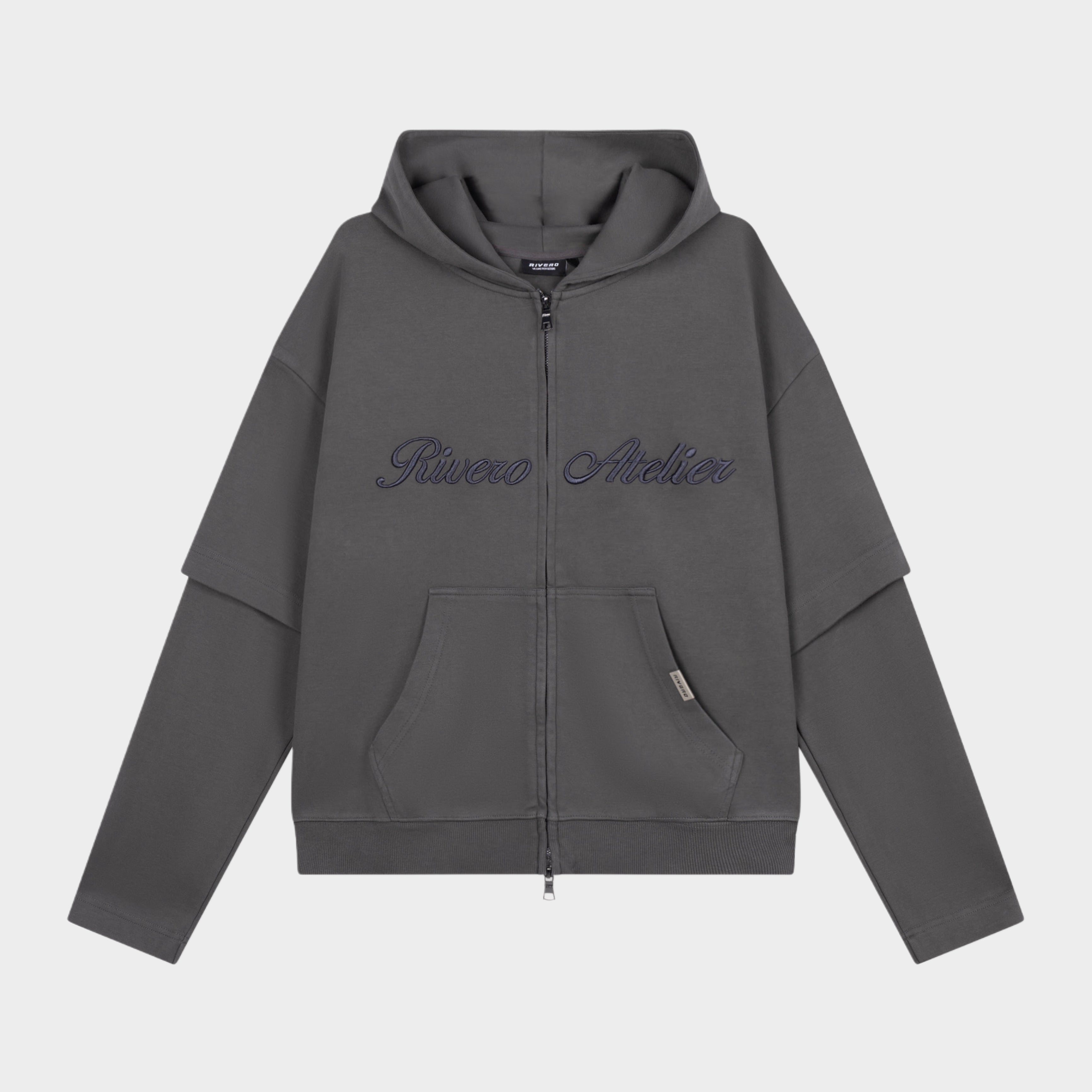 ATELIER DOUBLE LAYERED ZIP HOODIE