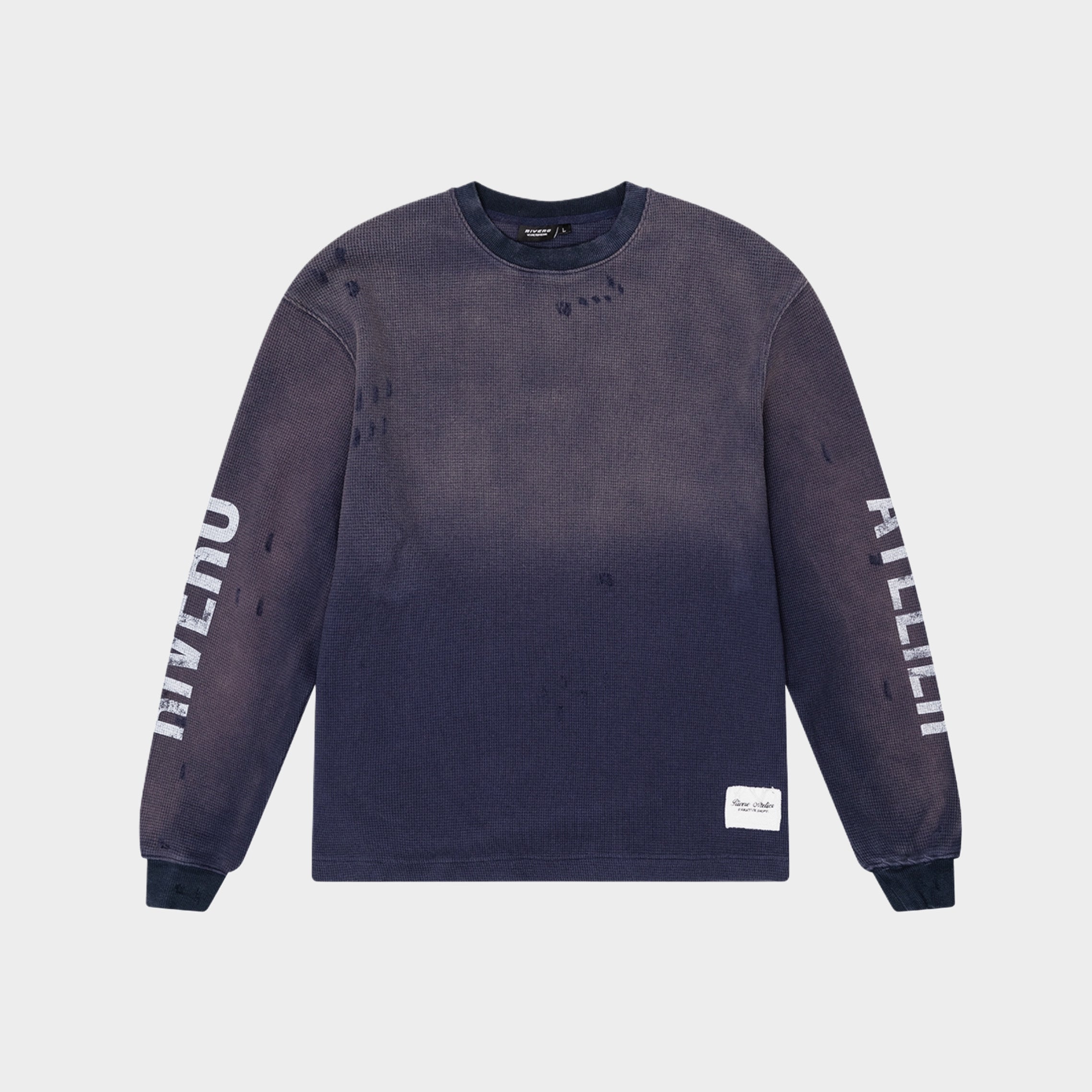 INTL. WASHED WAFFLE LONGSLEEVE NAVY