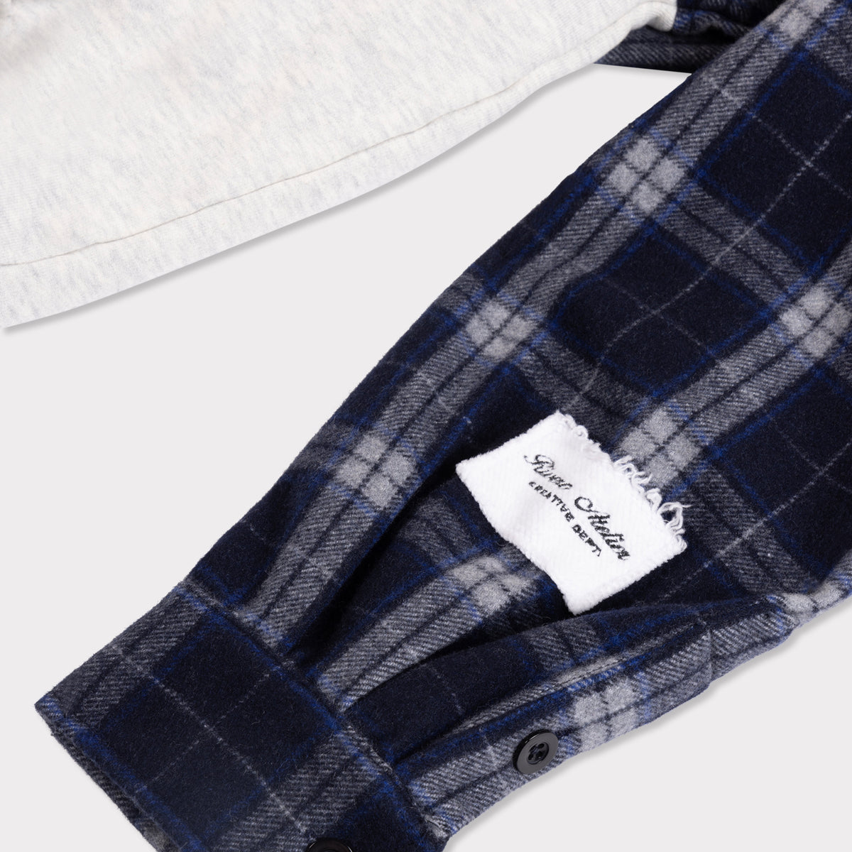 CONTRAST PLAID ZIP HOODIE