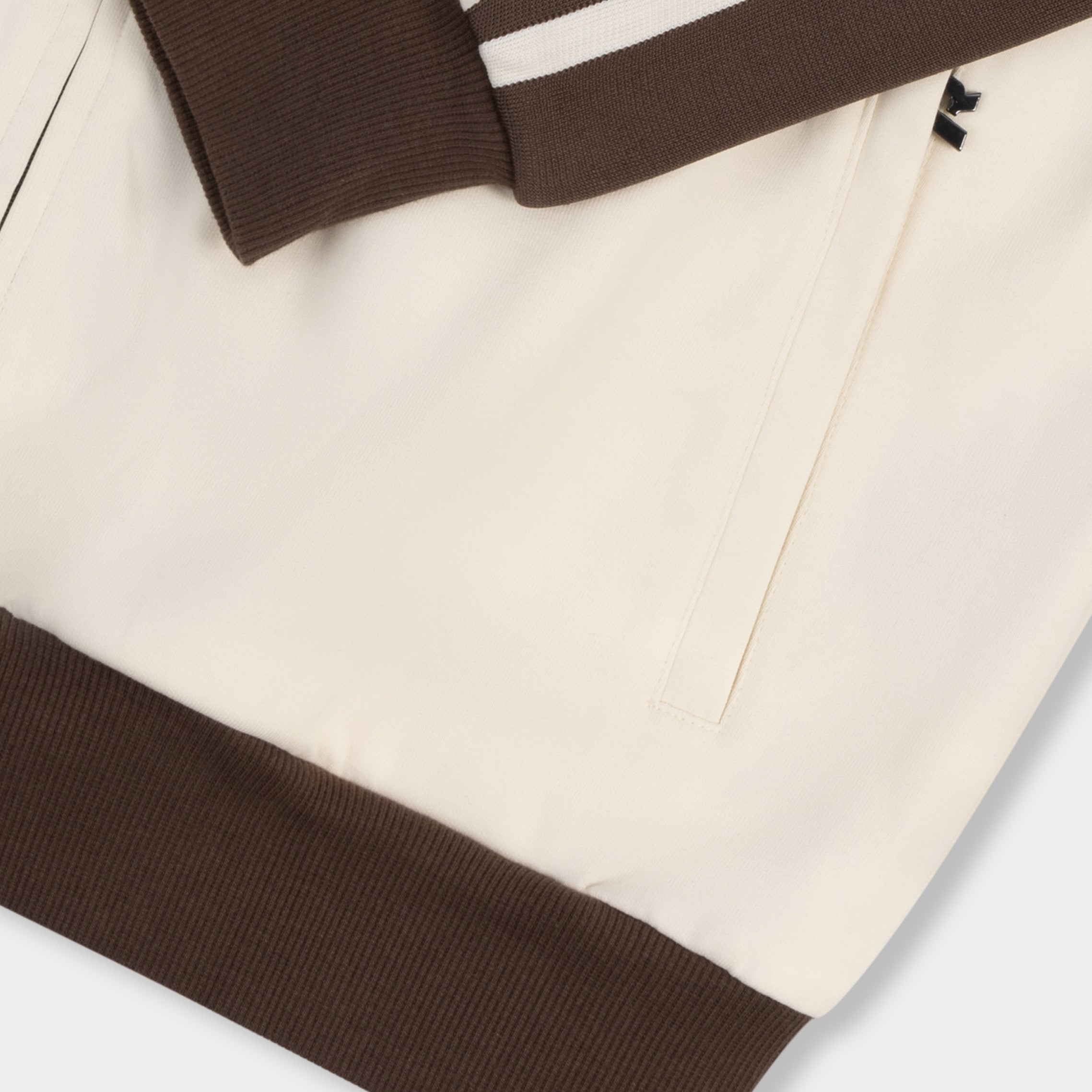 DUAL STRIPE TRACKJACKET CREAM/BROWN
