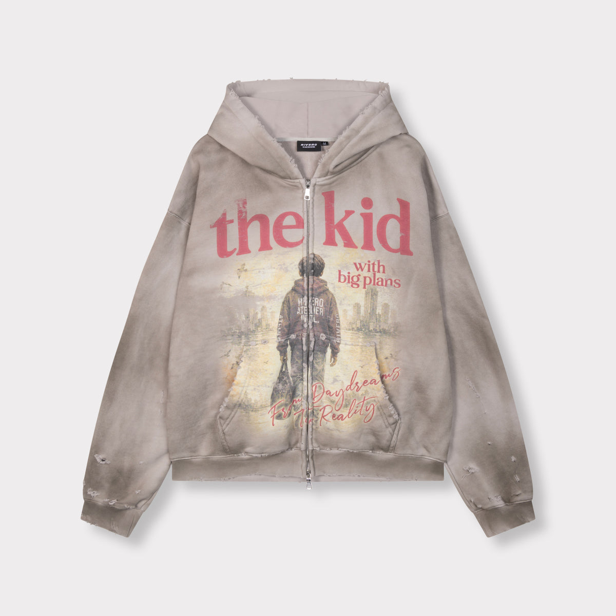 BIG PLANS DIRTY WASHED ZIP HOODIE