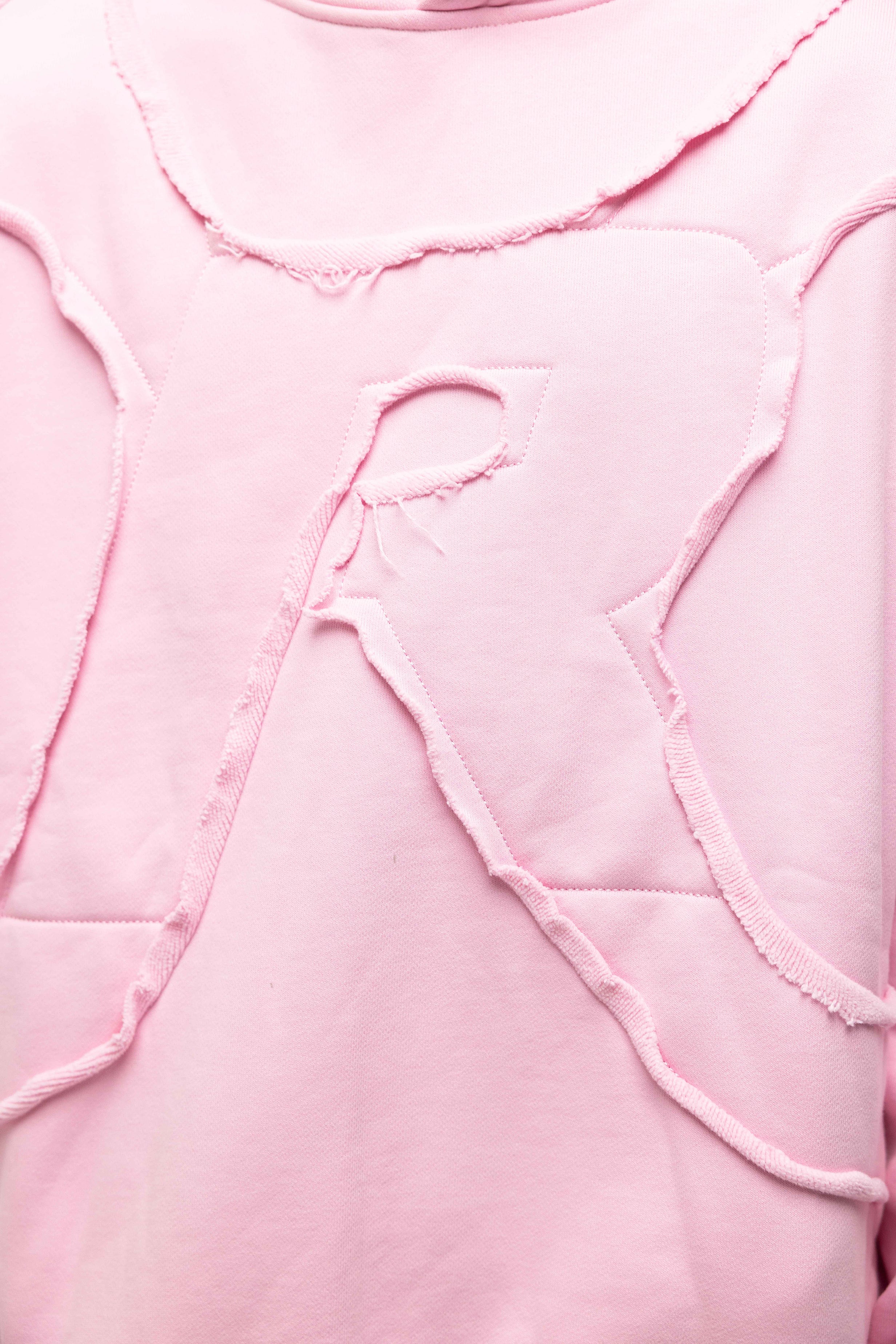 RAW SEW OVERSIZED HOODIE PINK