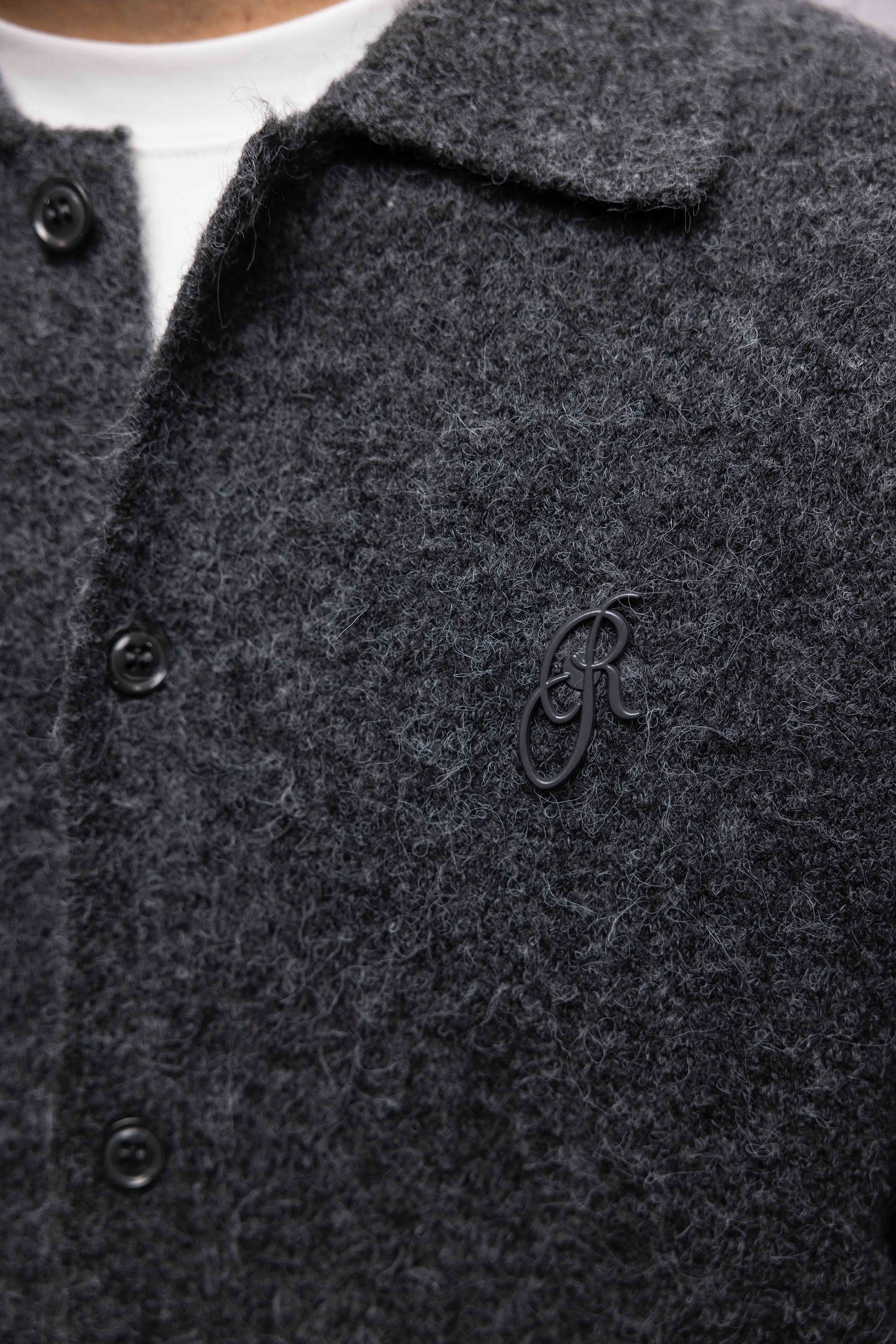 WOOL CARDIGAN KNIT GREY