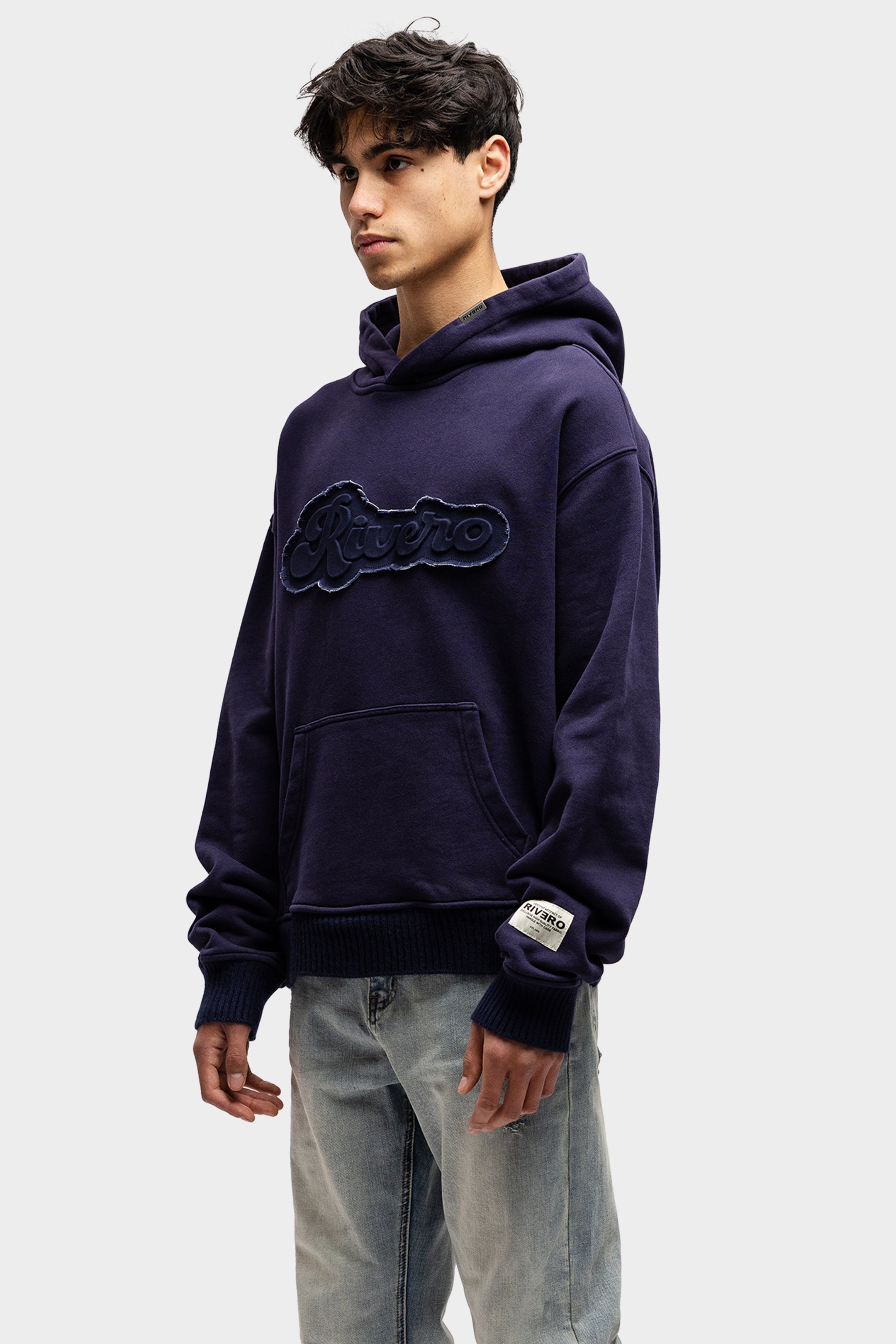 EMBOSSED HOODIE NAVY