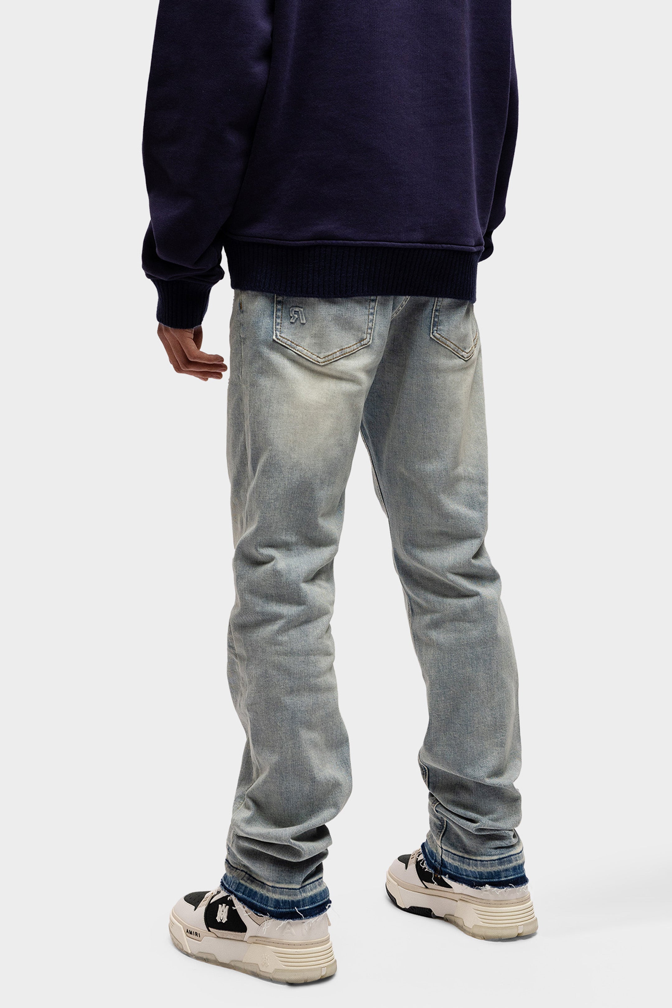 REGULAR EMBOSSED WASHED DENIM JEANS