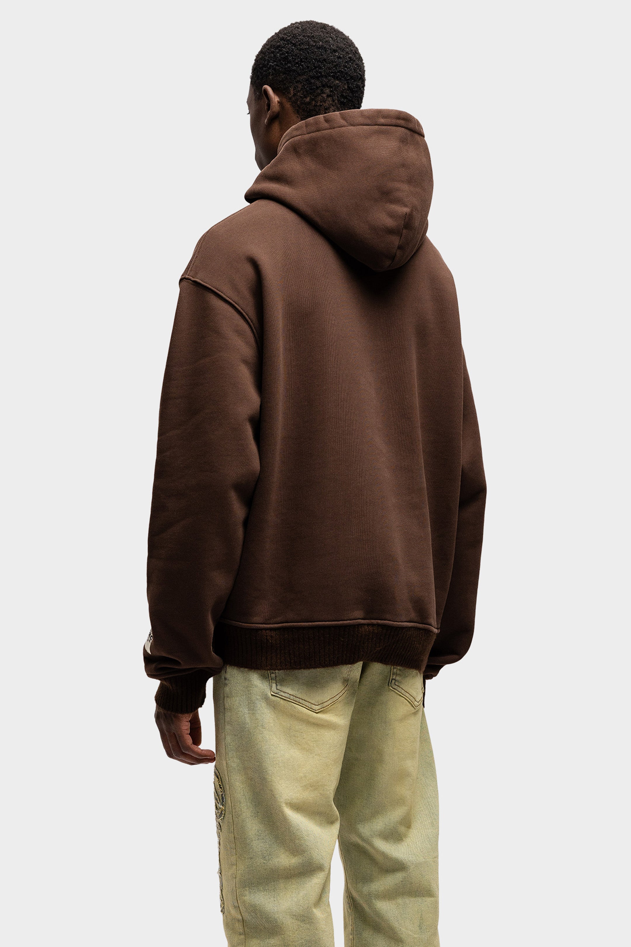 EMBOSSED HOODIE BROWN