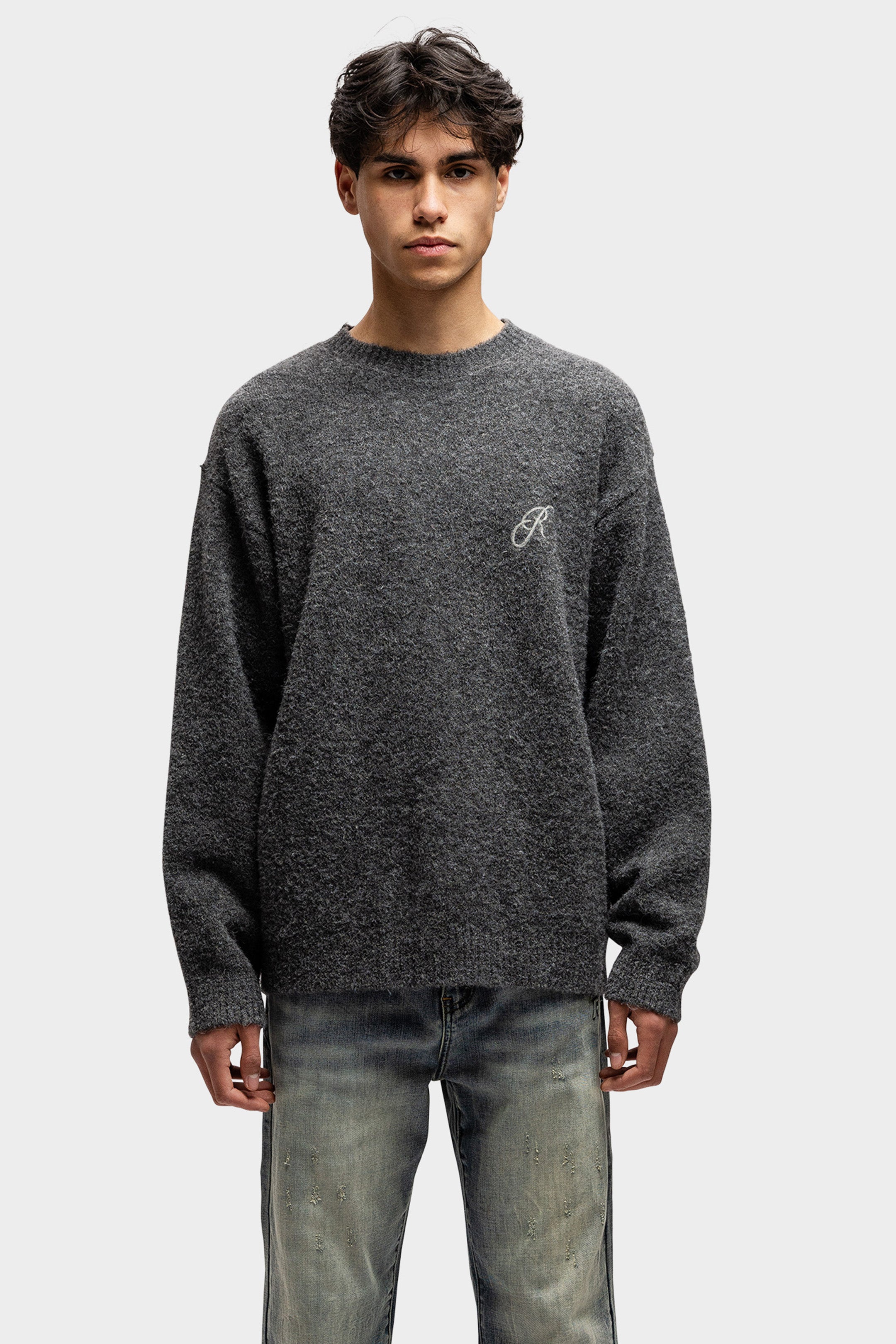 WOOL SWEATER KNIT GREY
