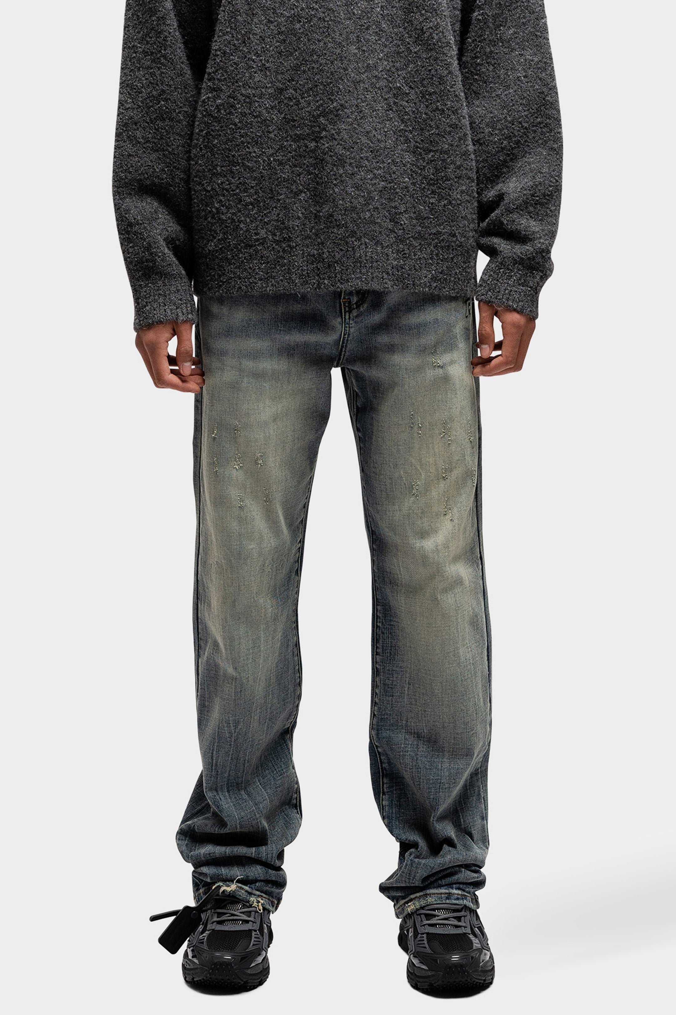 BLEACH WASHED DENIM JEANS