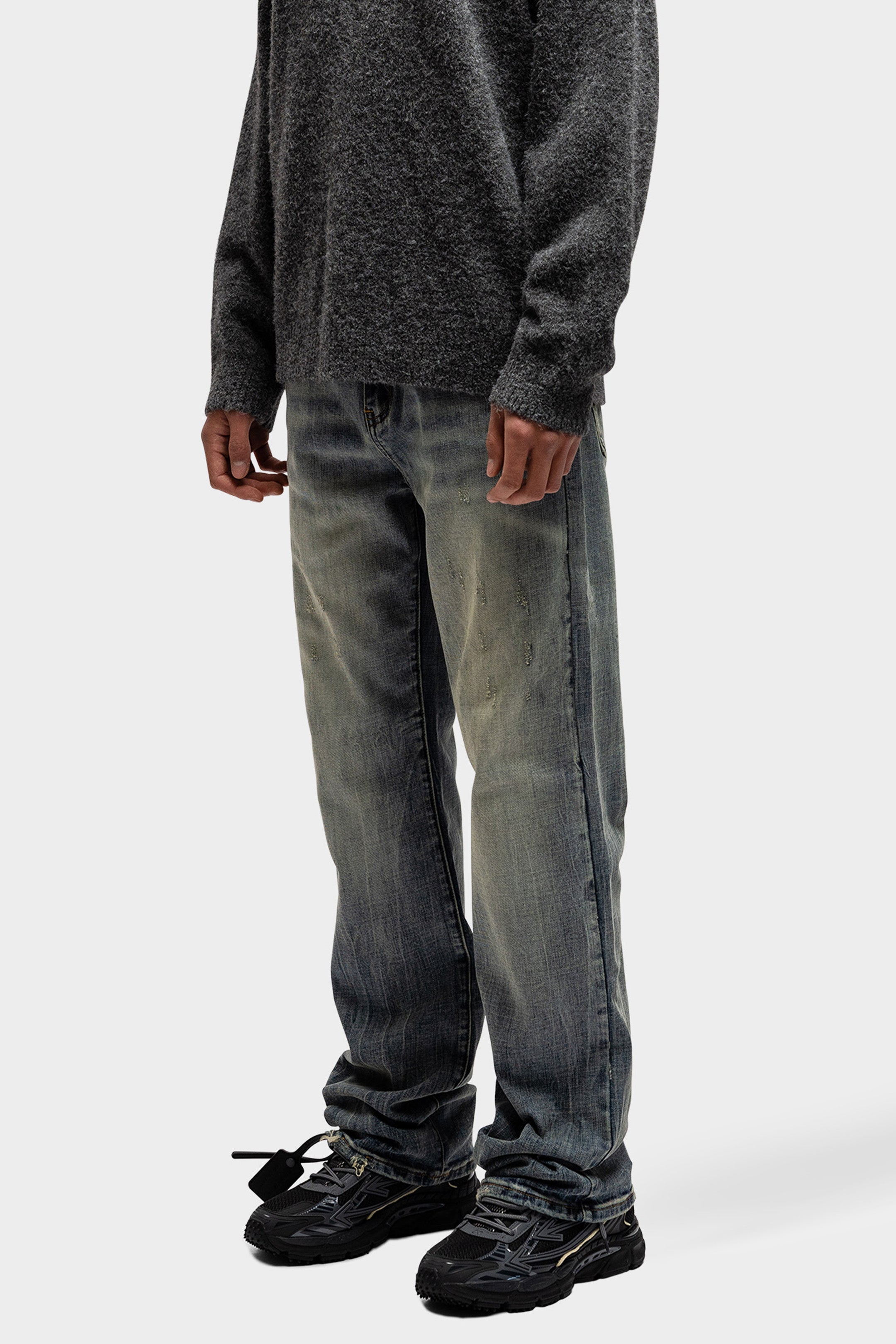 BLEACH WASHED DENIM JEANS