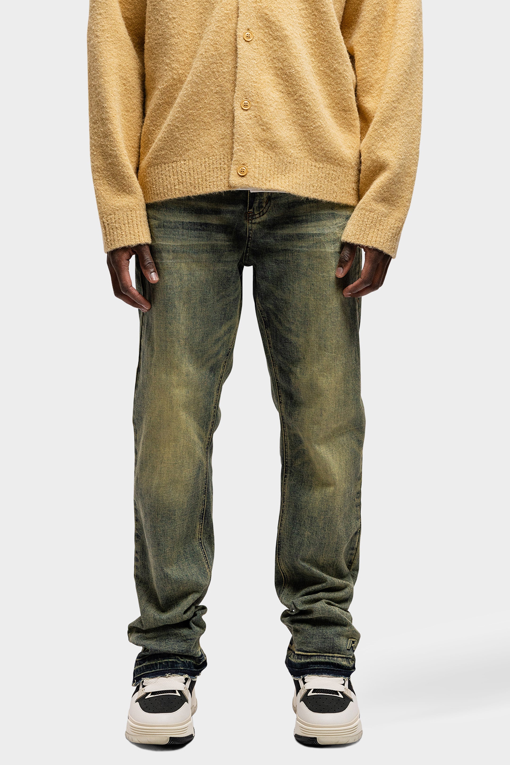 REGULAR VERIDIAN EMBOSSED DENIM JEANS