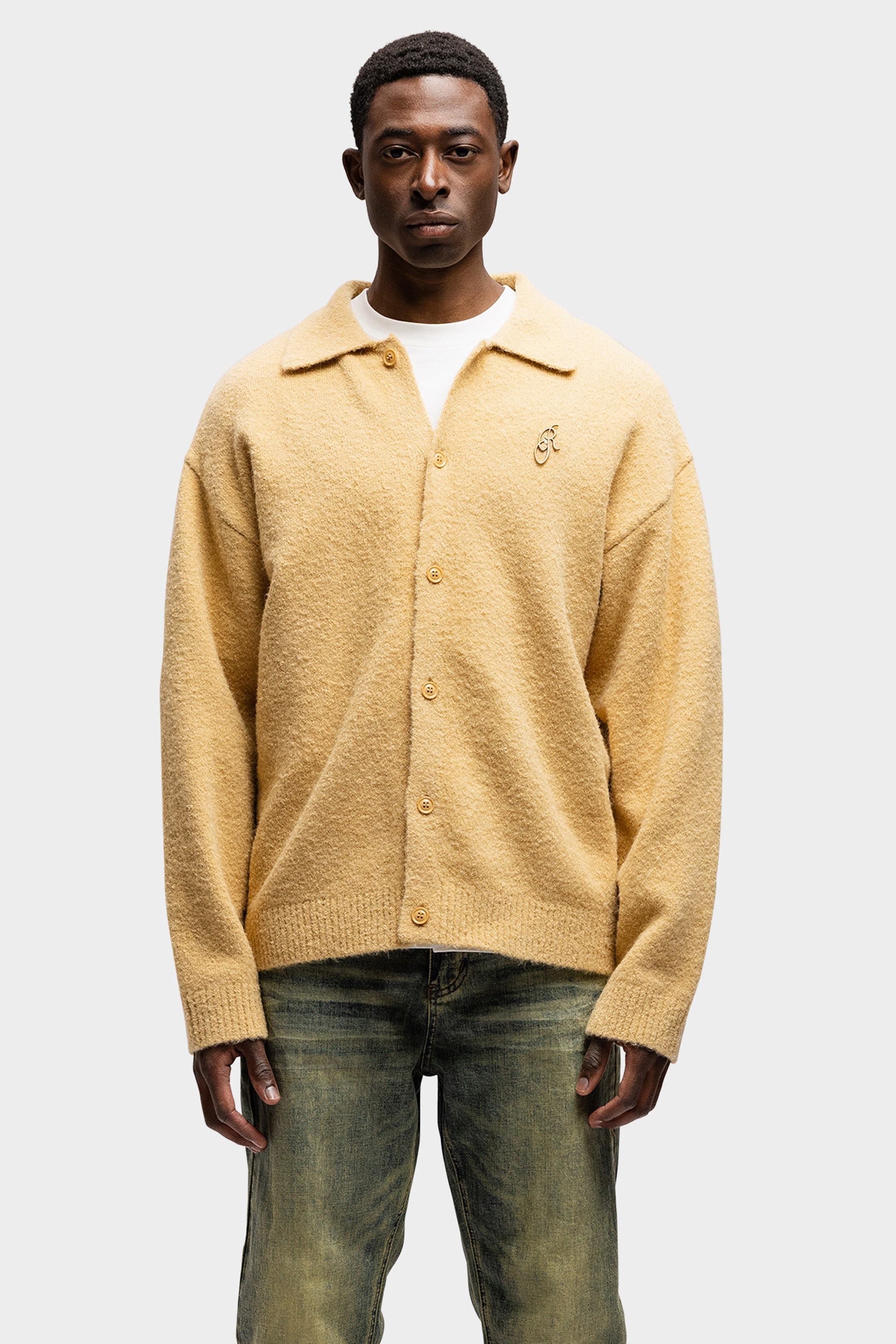 WOOL CARDIGAN KNIT IVORY SAND