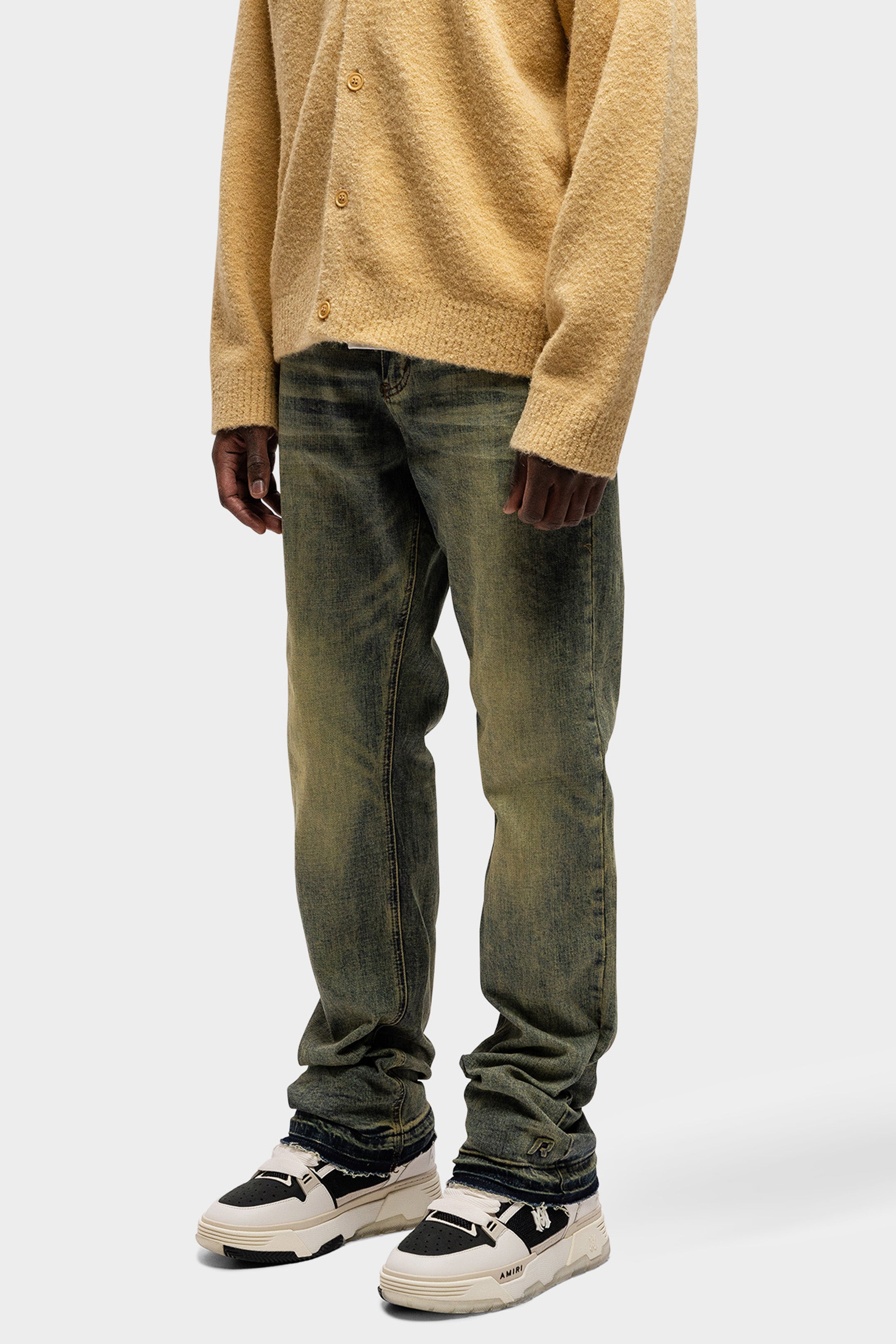 REGULAR VERIDIAN EMBOSSED DENIM JEANS