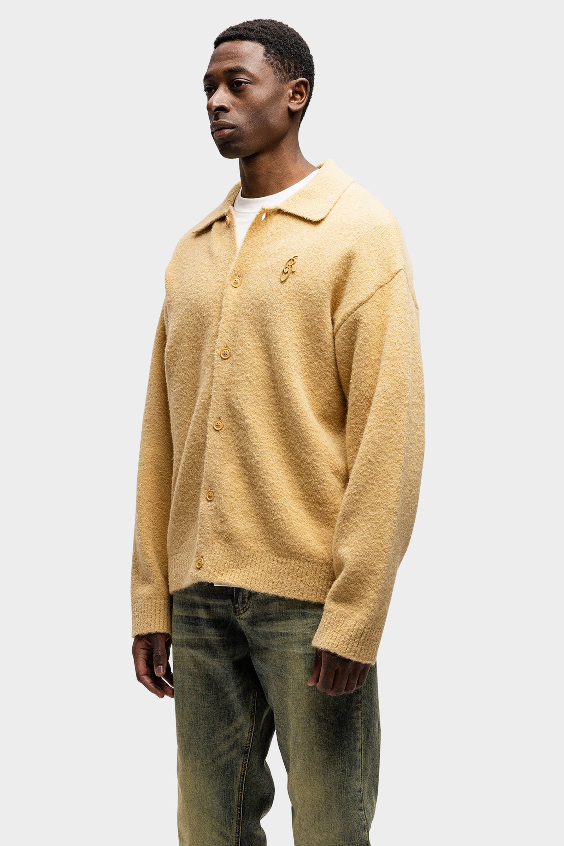 WOOL CARDIGAN KNIT IVORY SAND