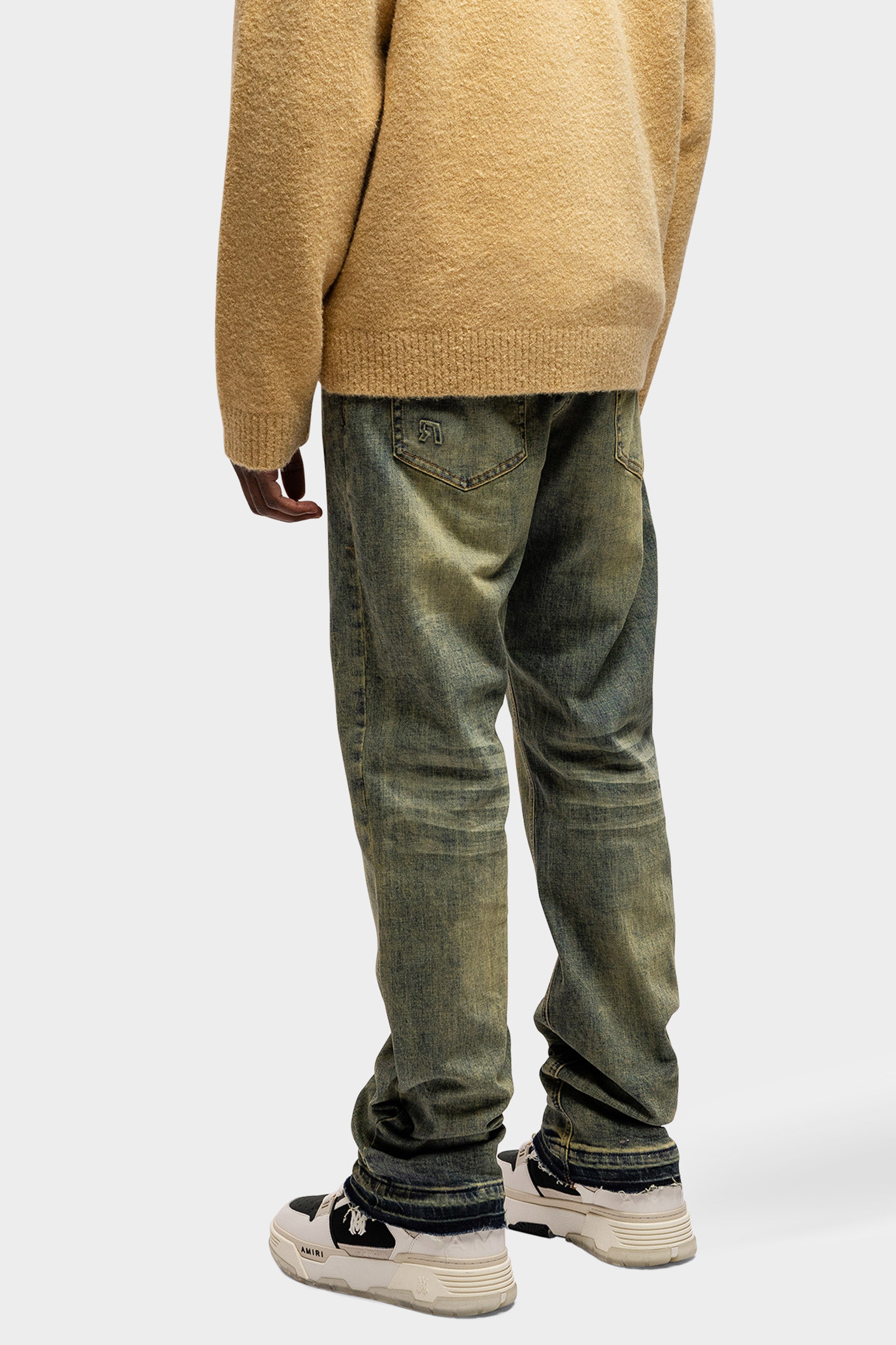 REGULAR VERIDIAN EMBOSSED DENIM JEANS