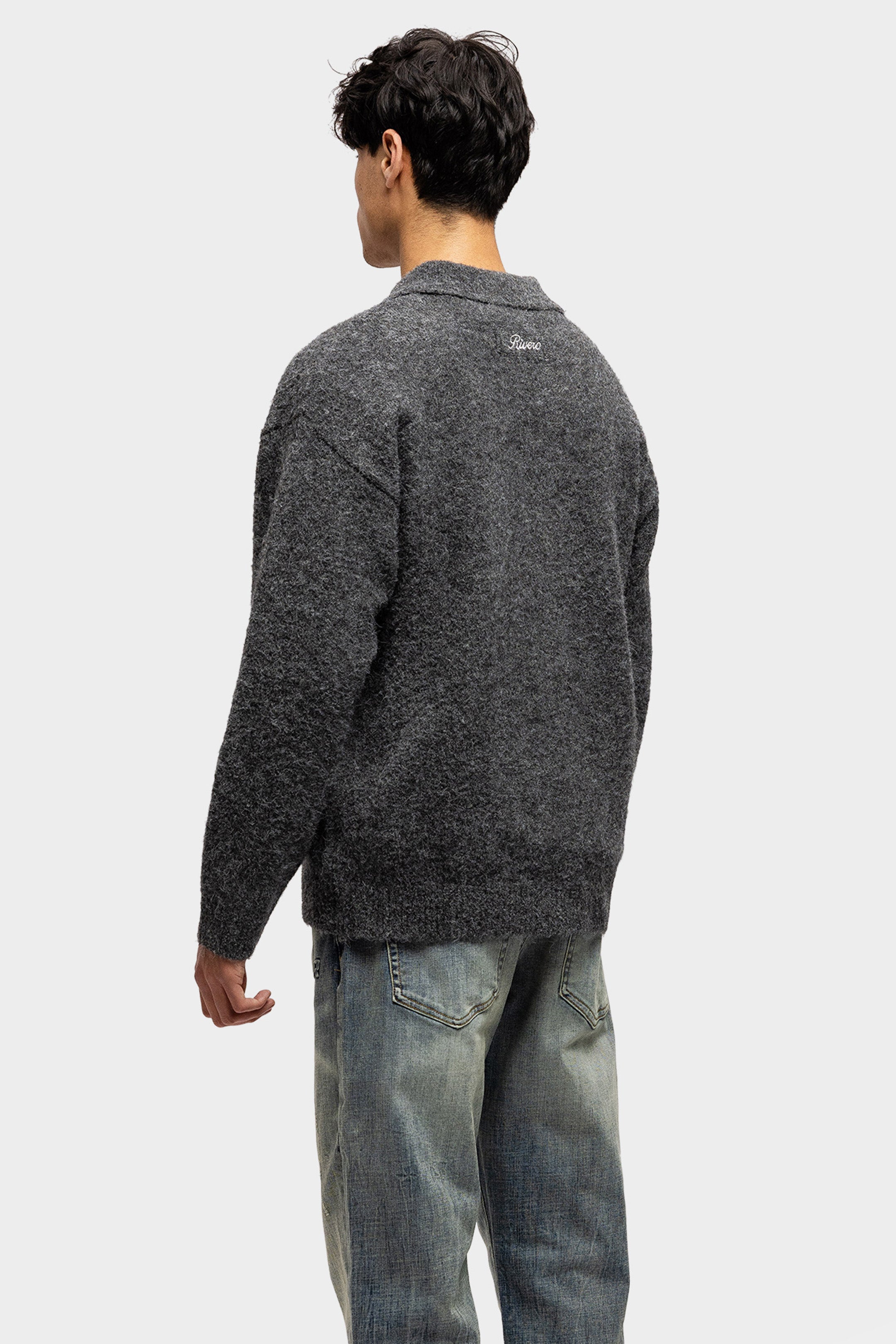 WOOL CARDIGAN KNIT GREY