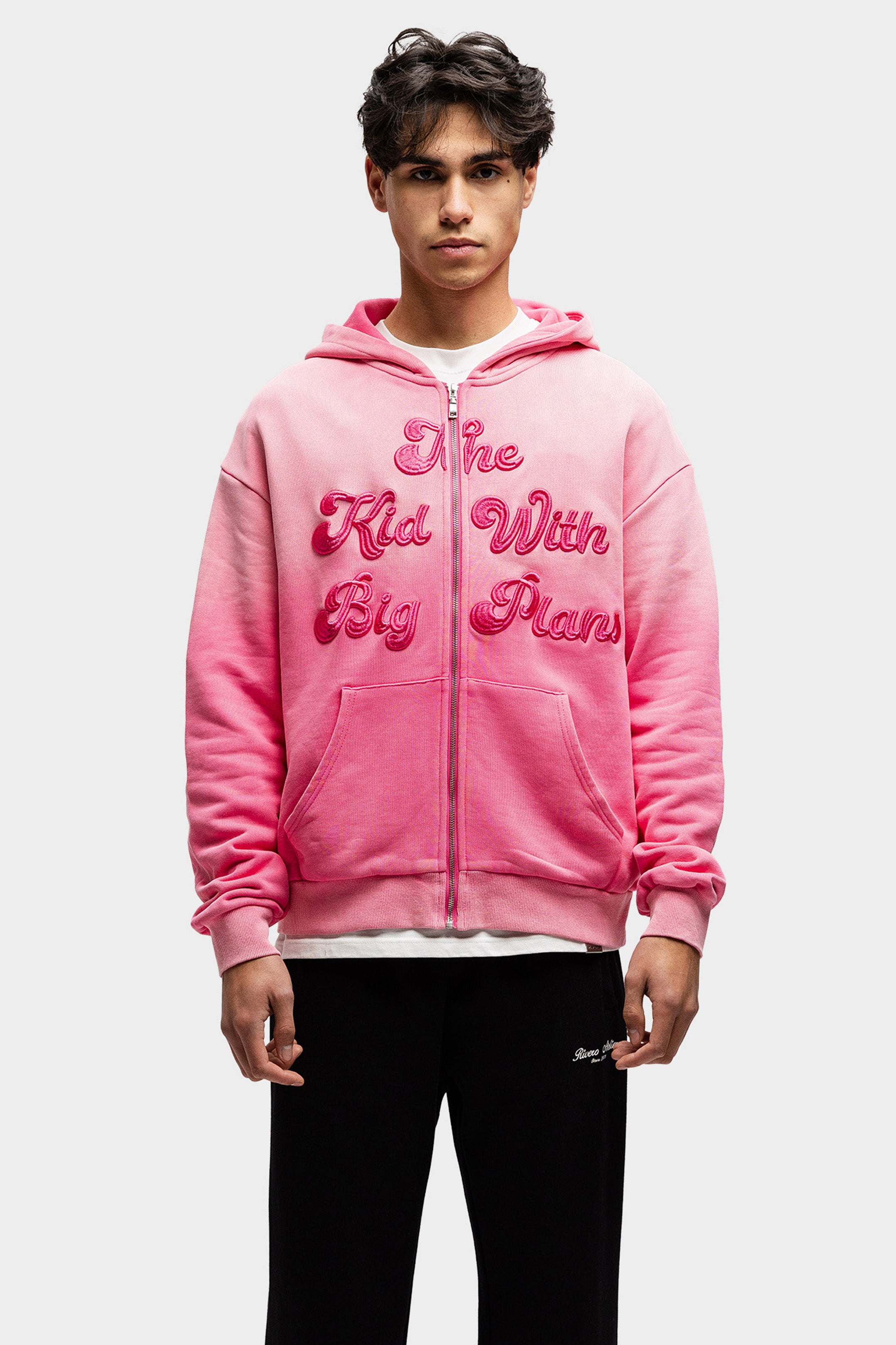 BIG PLANS OVERSIZED ZIP HOODIE WASHED PINK