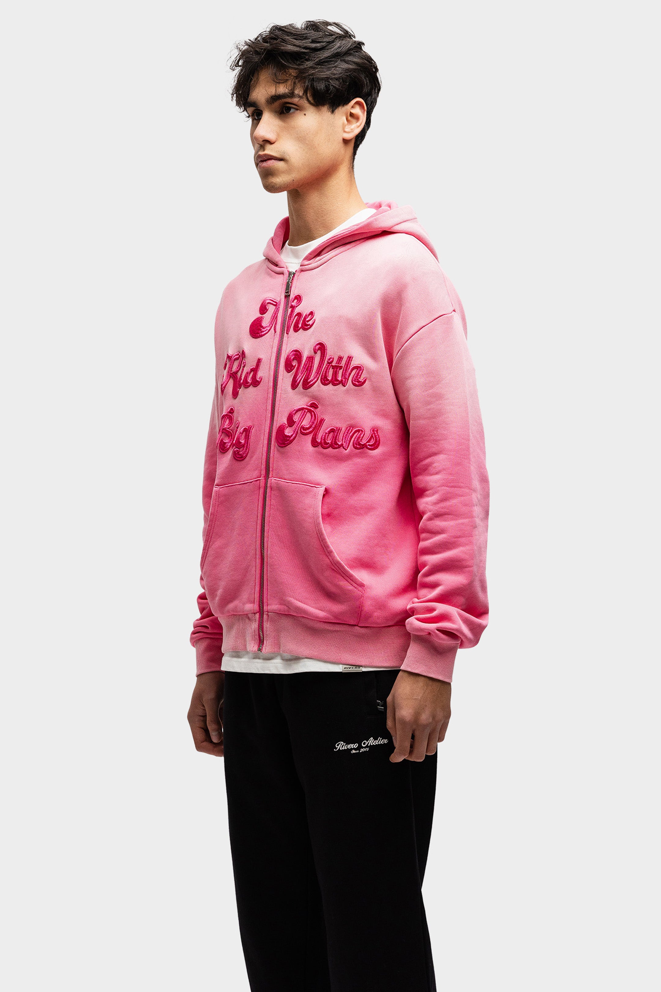 BIG PLANS OVERSIZED ZIP HOODIE WASHED PINK