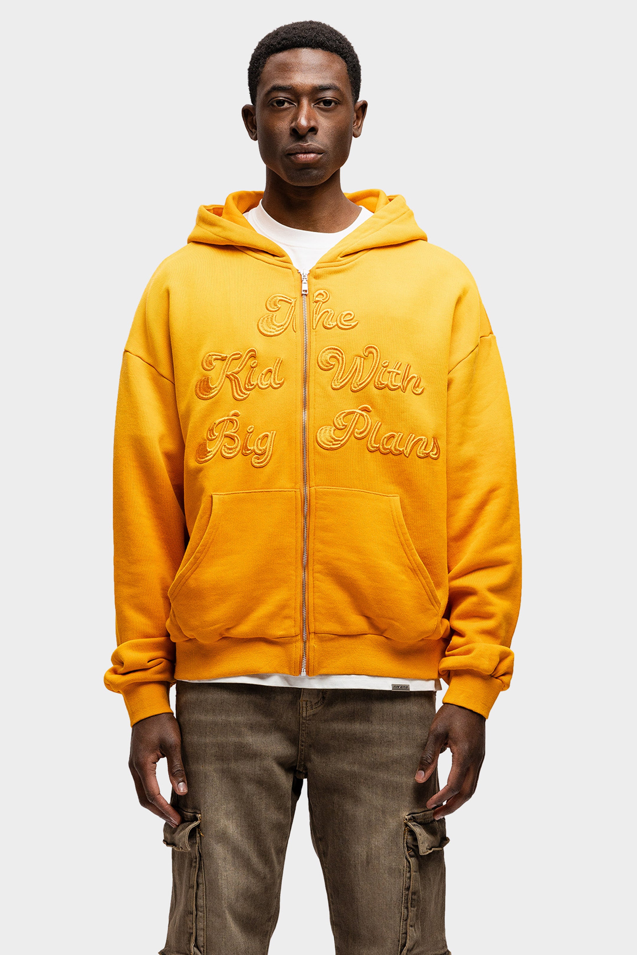 BIG PLANS OVERSIZED ZIP HOODIE WASHED ORANGE
