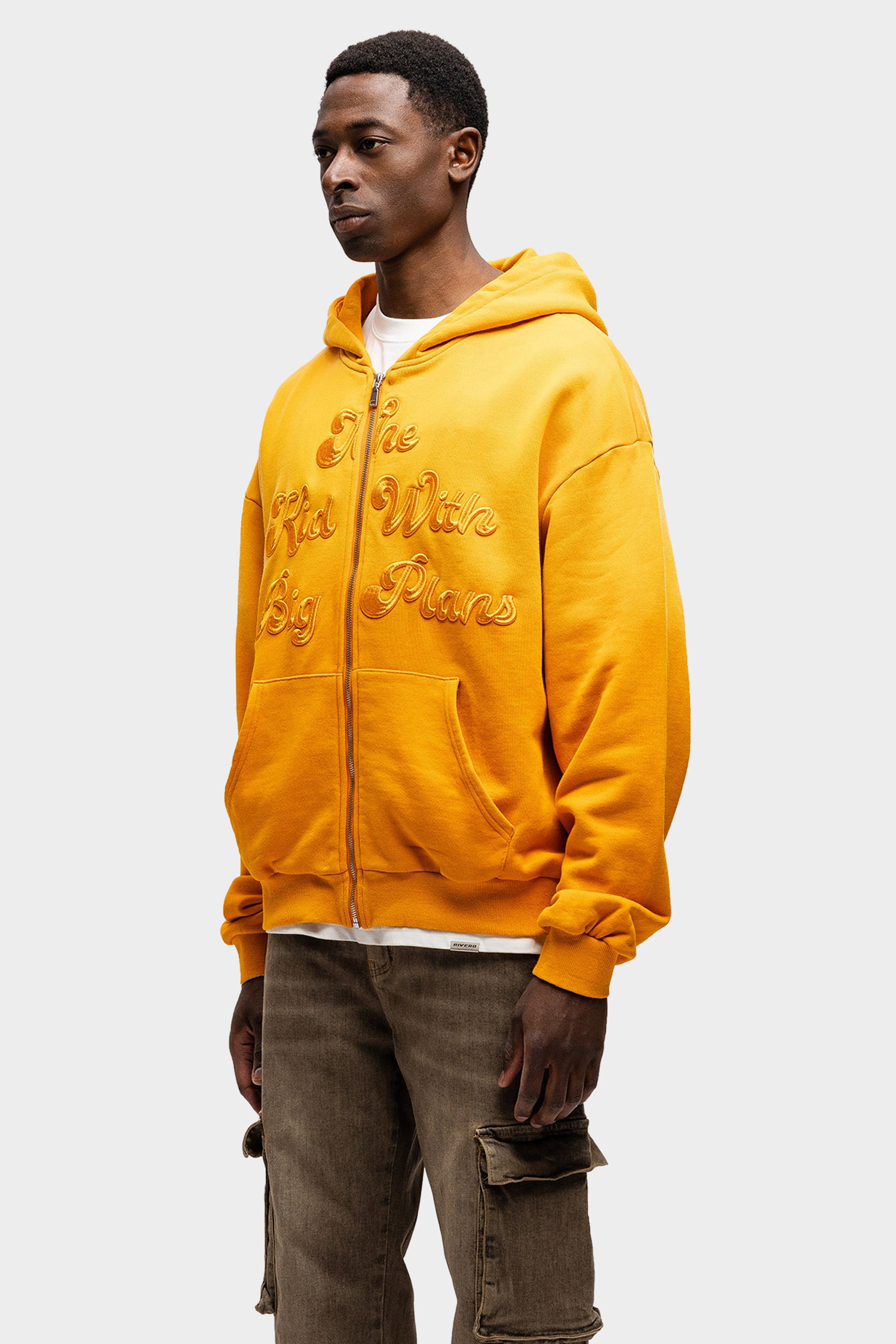 BIG PLANS OVERSIZED ZIP HOODIE WASHED ORANGE