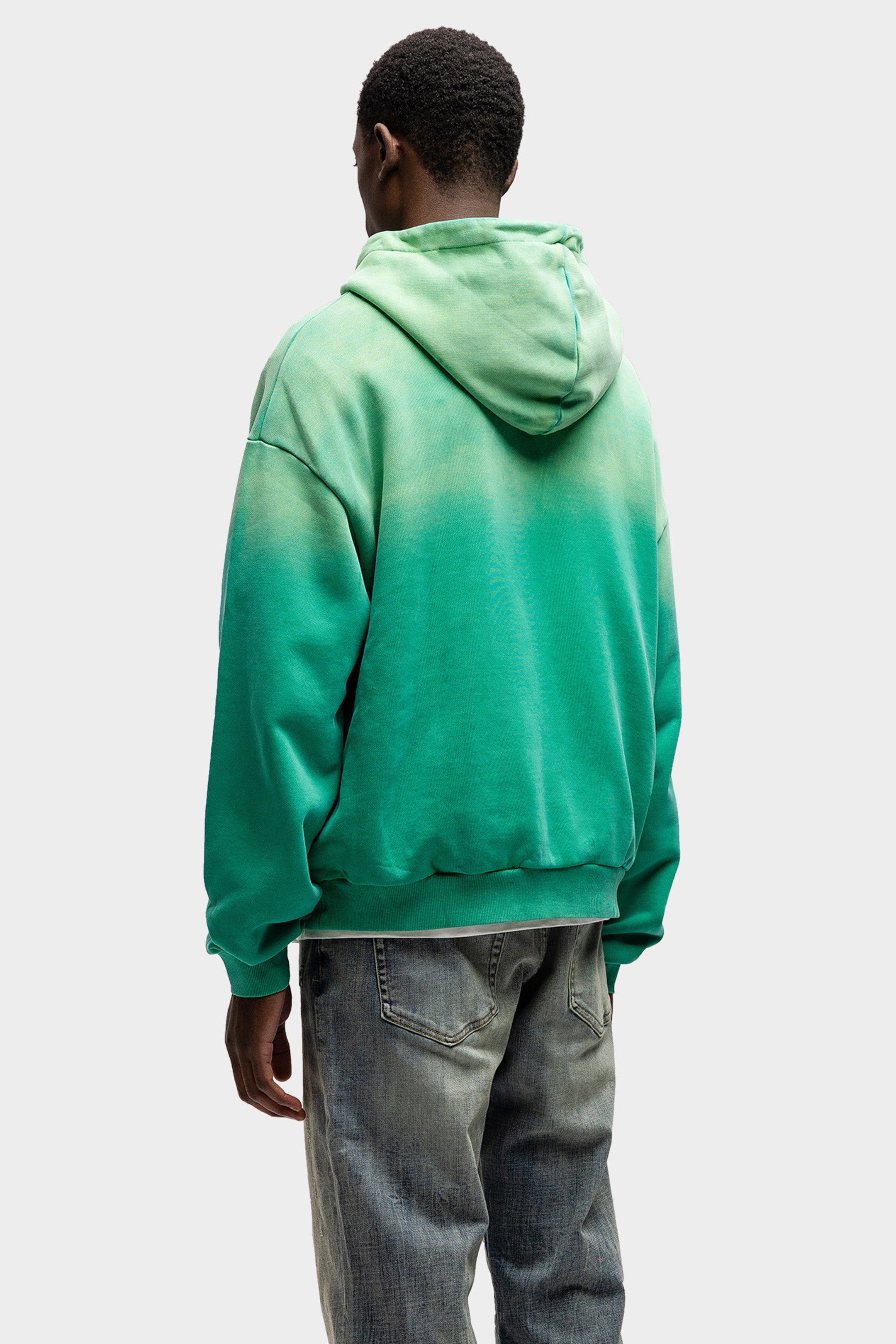 BIG PLANS OVERSIZED ZIP HOODIE WASHED GREEN