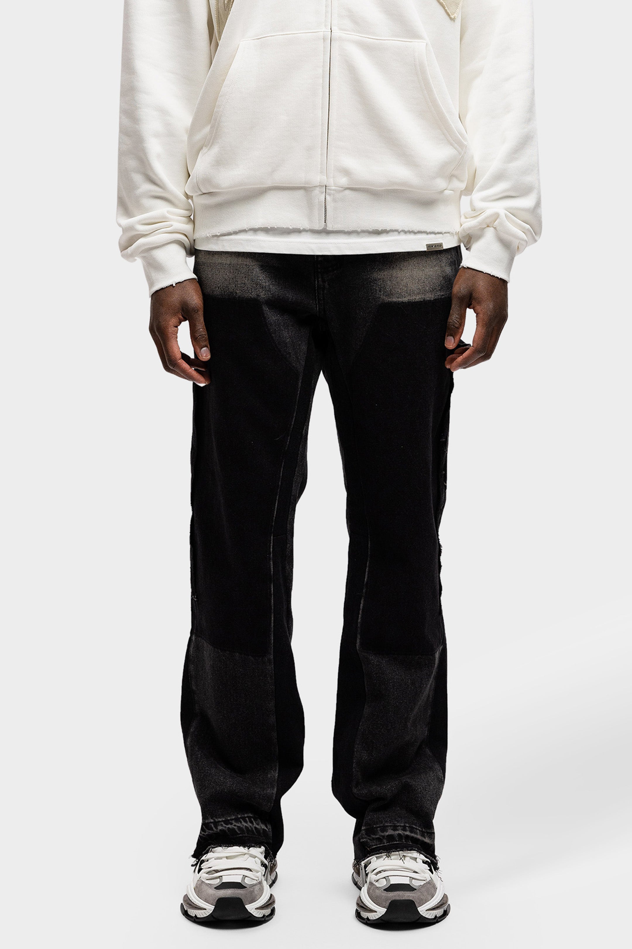 ATELIER CARPENTER FLARED DENIM JEANS BLACK