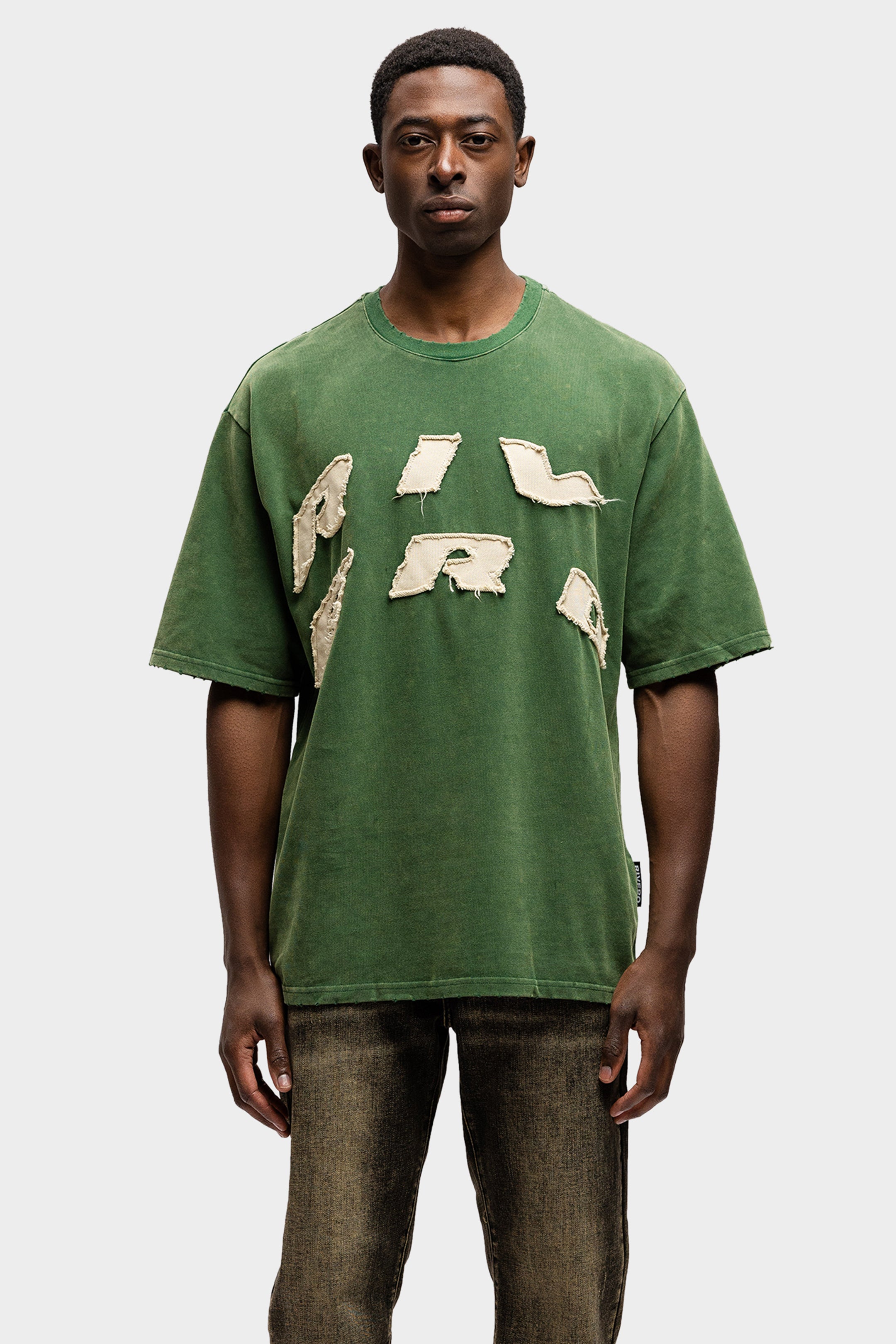 SCRIPT OVERSIZED T-SHIRT WASHED GREEN