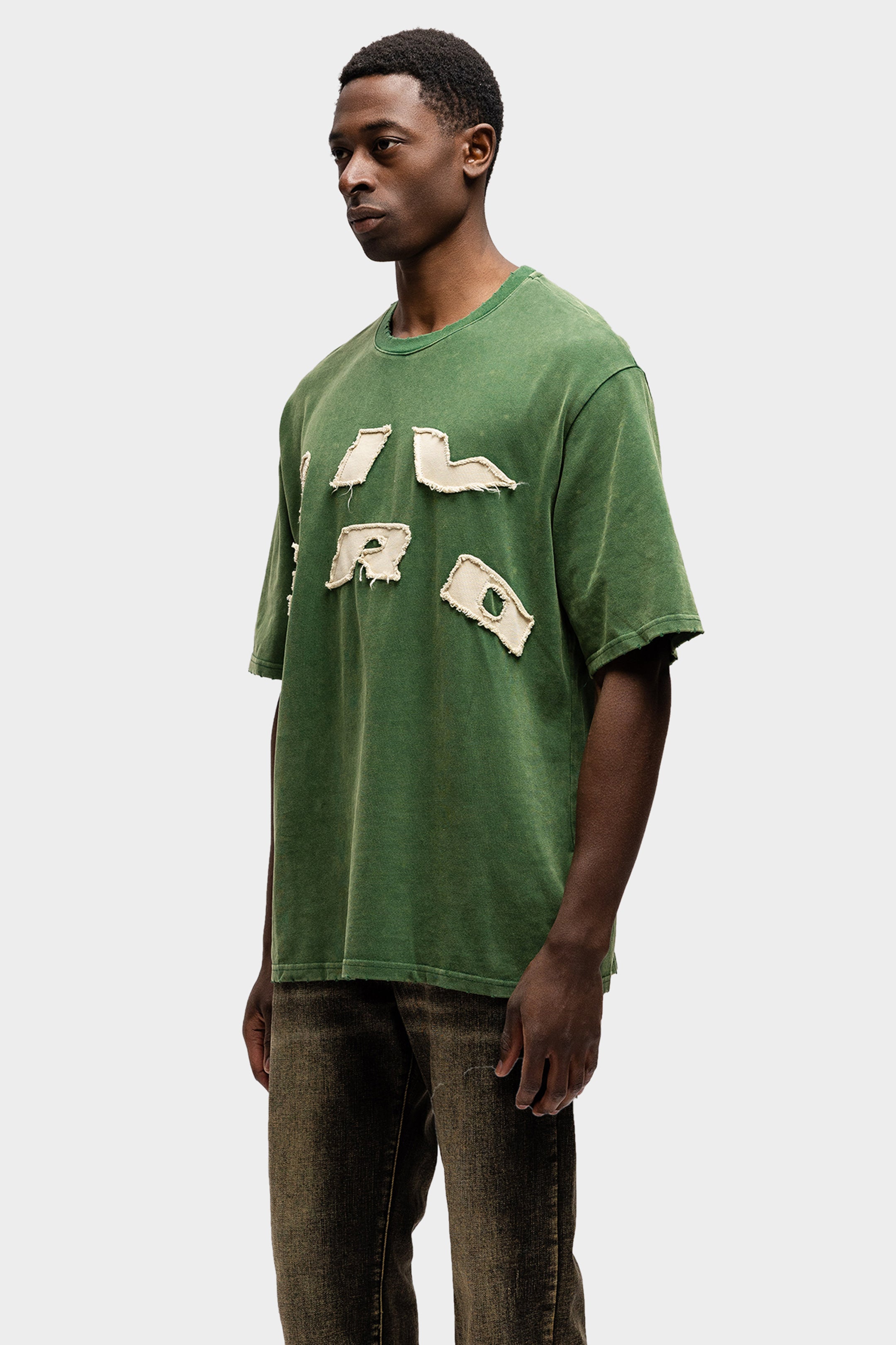SCRIPT OVERSIZED T-SHIRT WASHED GREEN