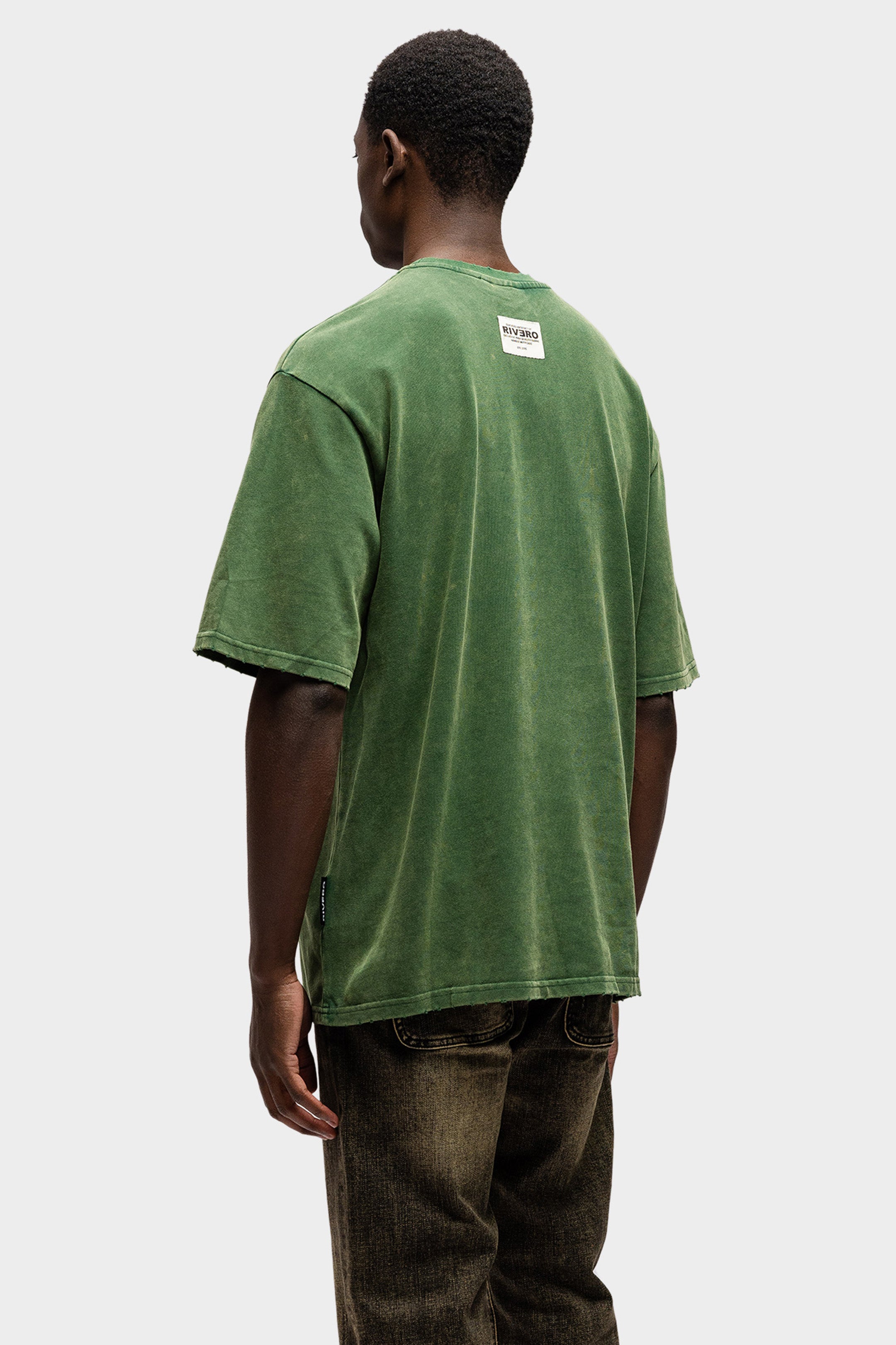 SCRIPT OVERSIZED T-SHIRT WASHED GREEN