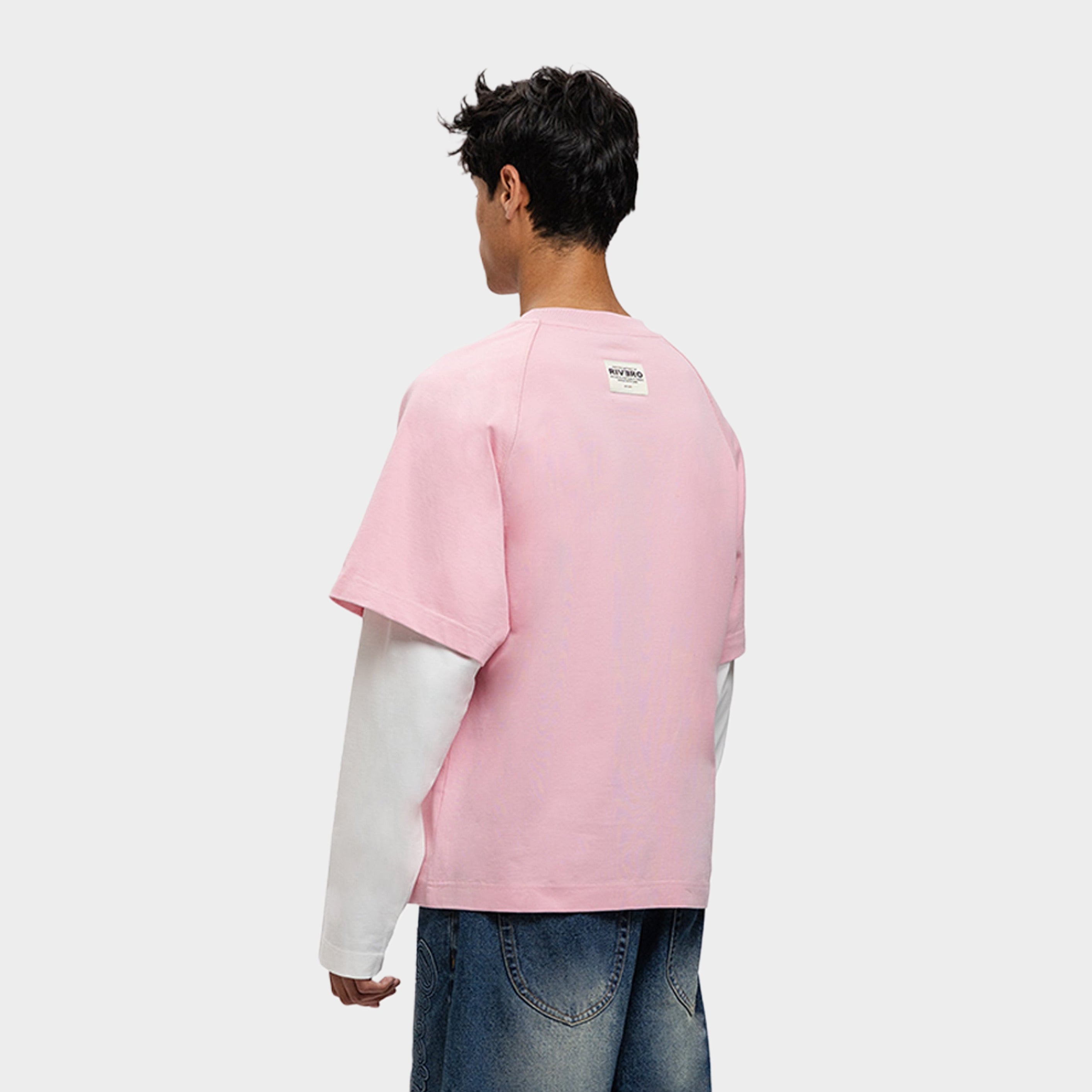 DAYDREAM DOUBLE LAYERED TEE PINK/WHITE