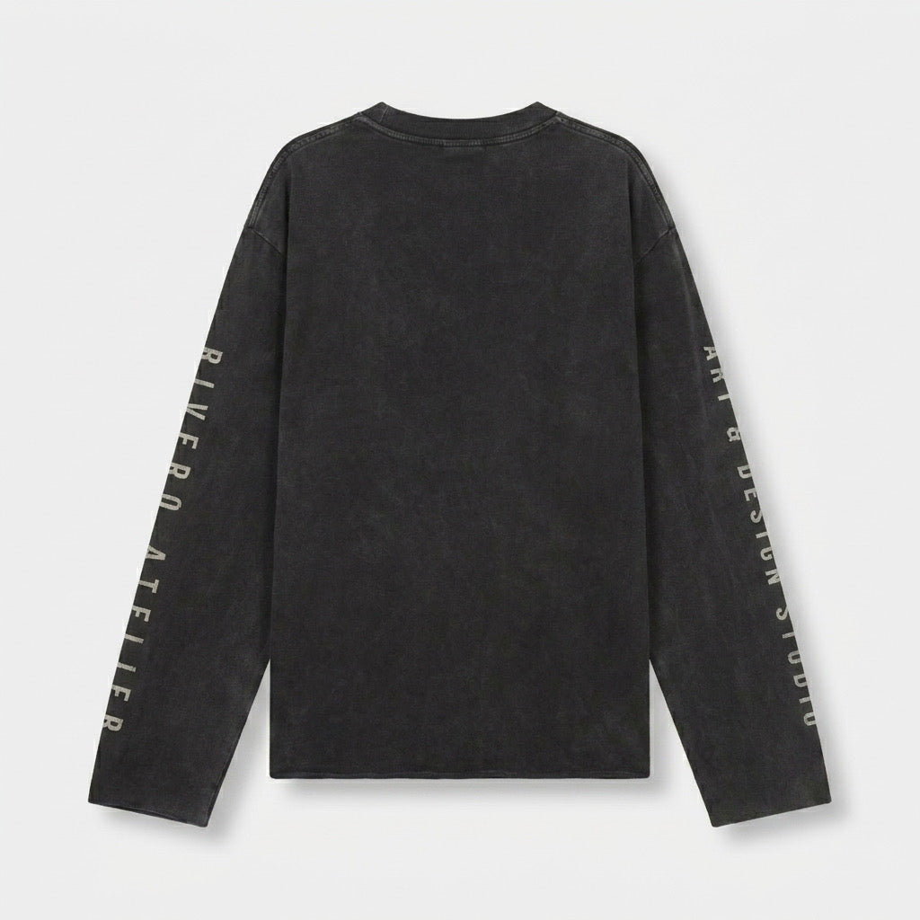 DAYDREAMS RAW EDGE LONGSLEEVE WASHED BLACK