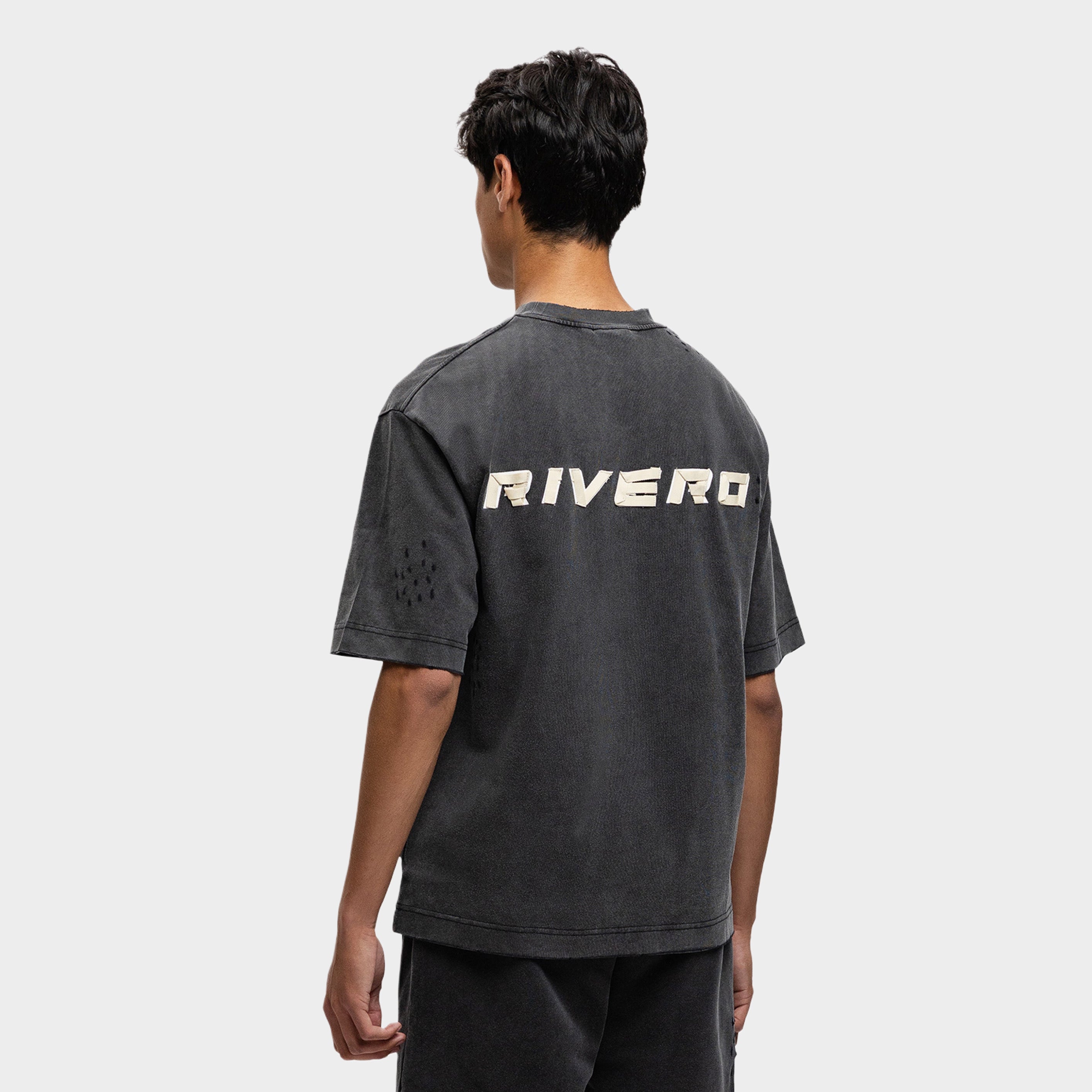 SIGNATURE TAPED T-SHIRT WASHED BLACK