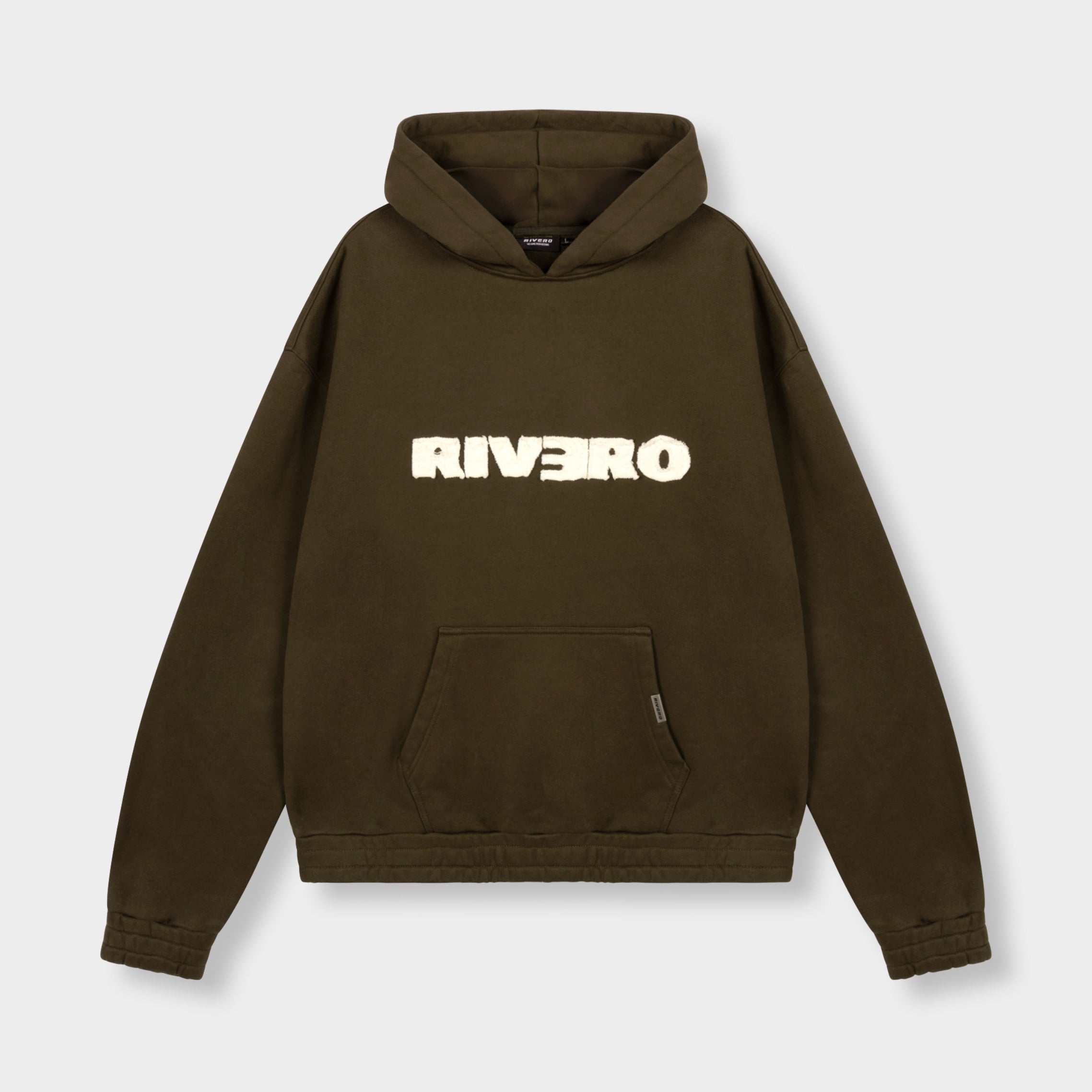 FRAYED ECHO HOODIE BROWN