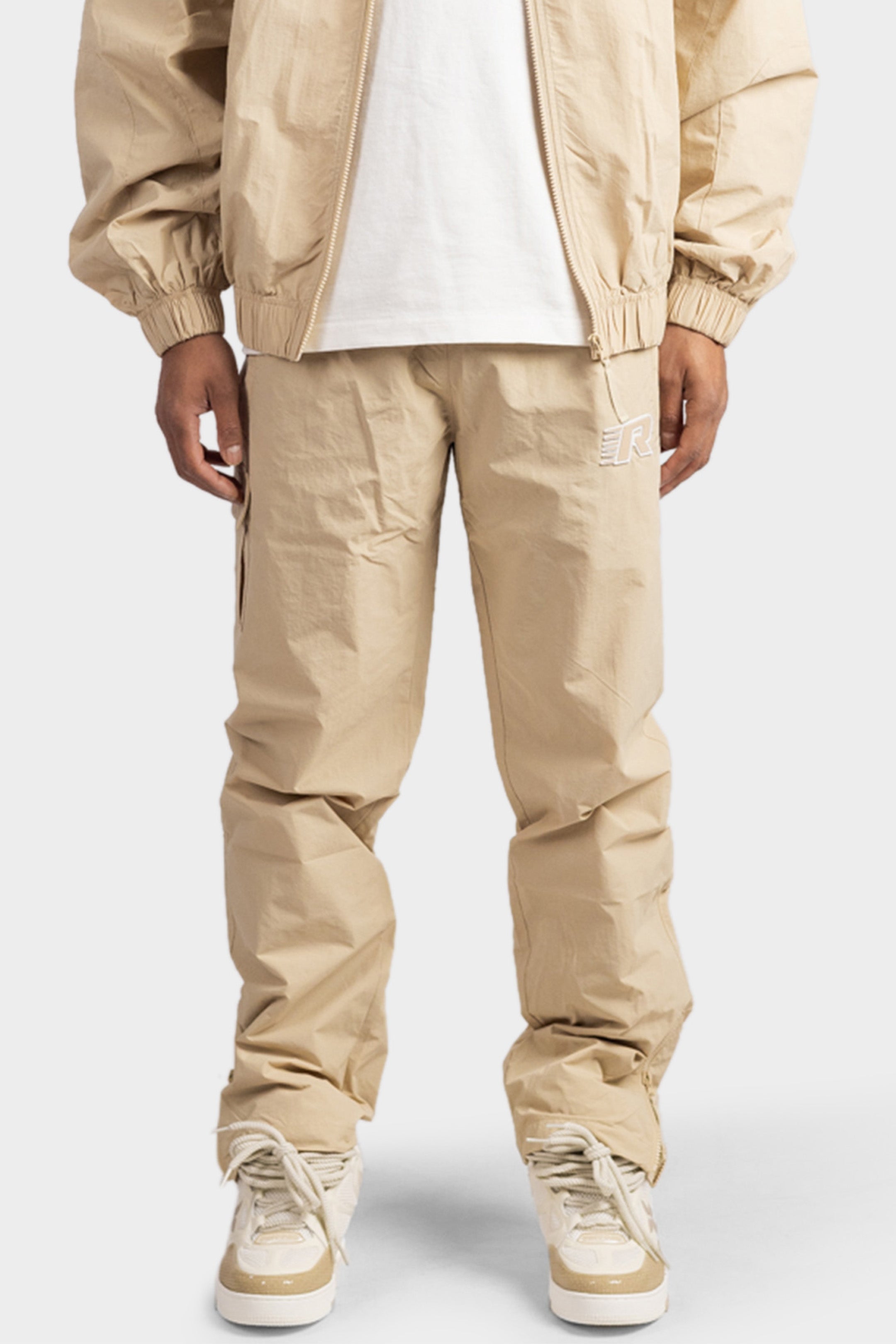 ZIP TRACKPANTS STRAIGHT SAND