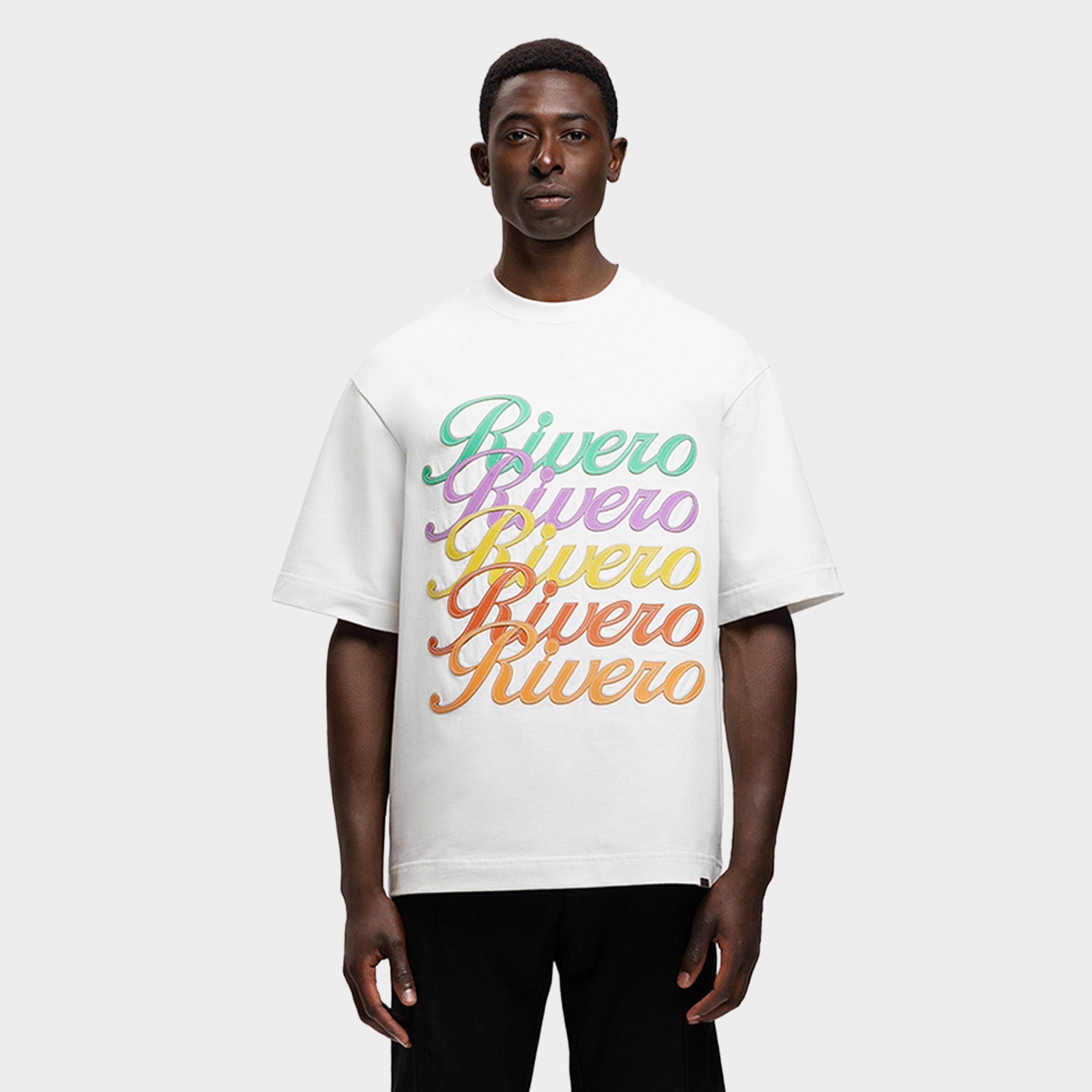 SIGNATURE LEATHER PATCHED T-SHIRT WHITE