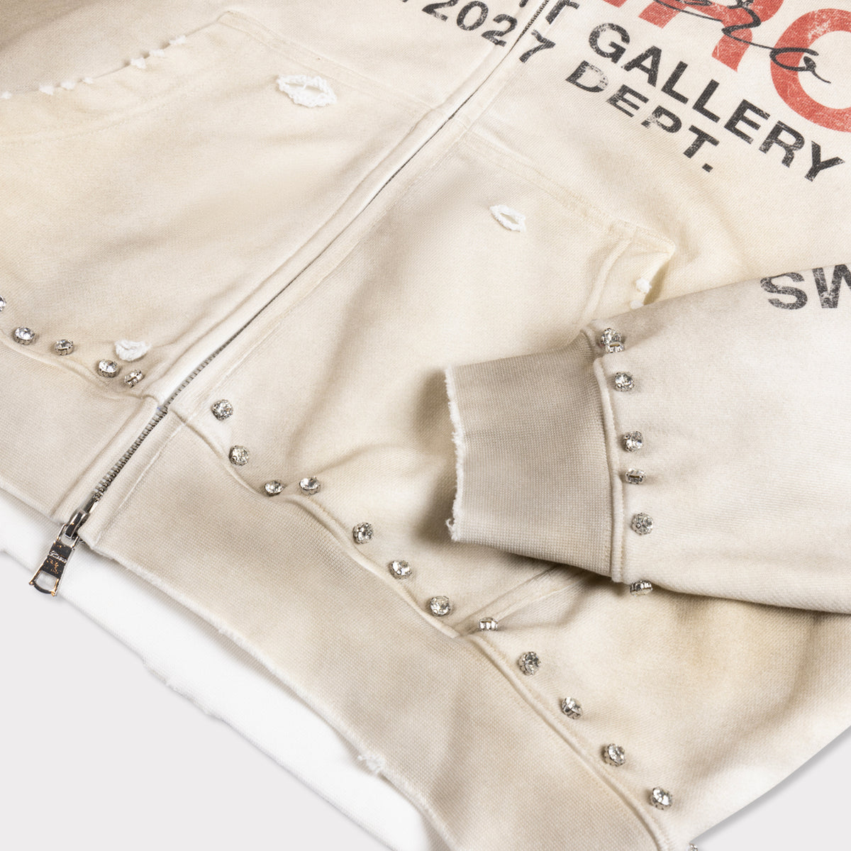 FADED GEMSTONE ZIP HOODIE