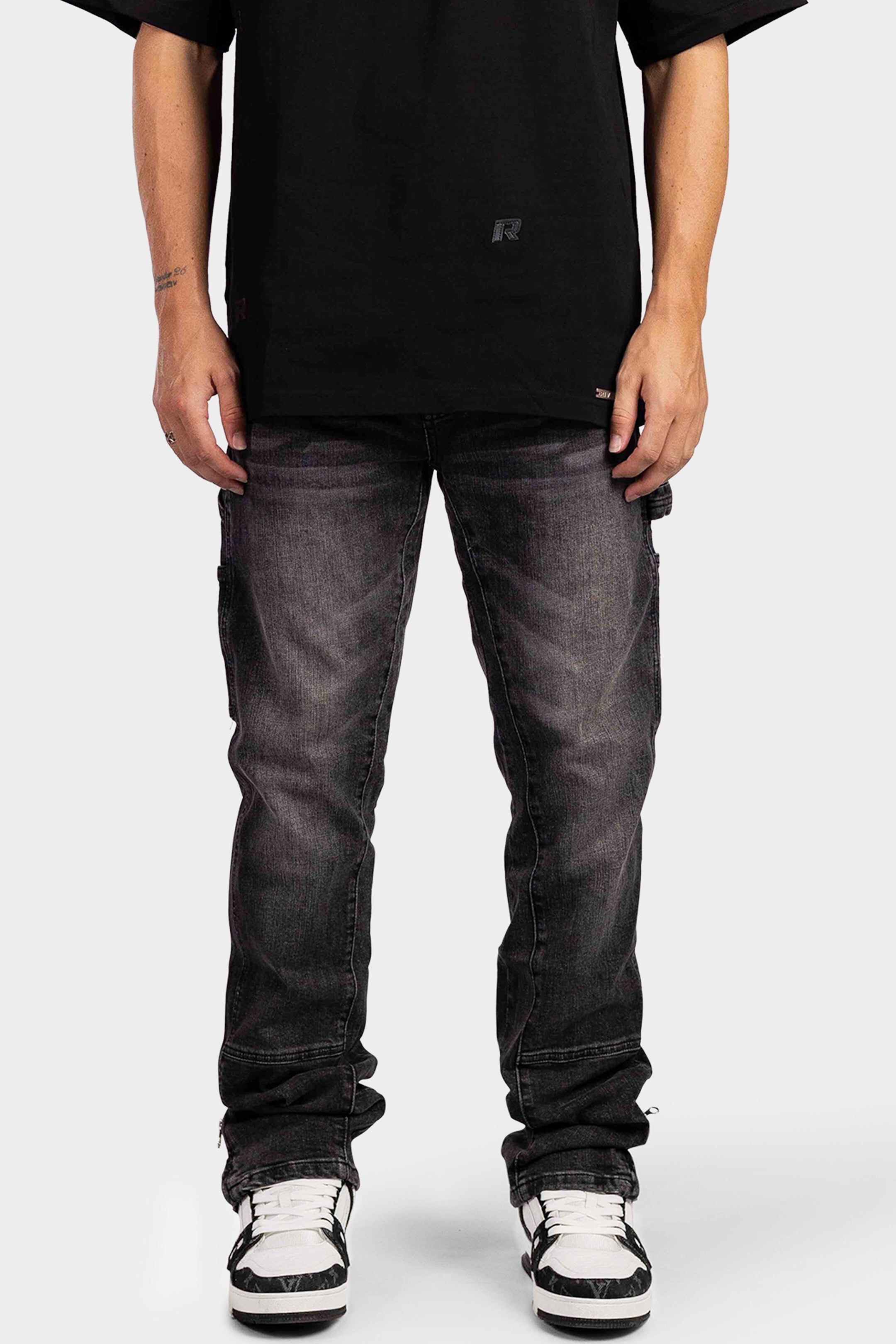 STRAIGHT WORKER DENIM JEANS BLACK
