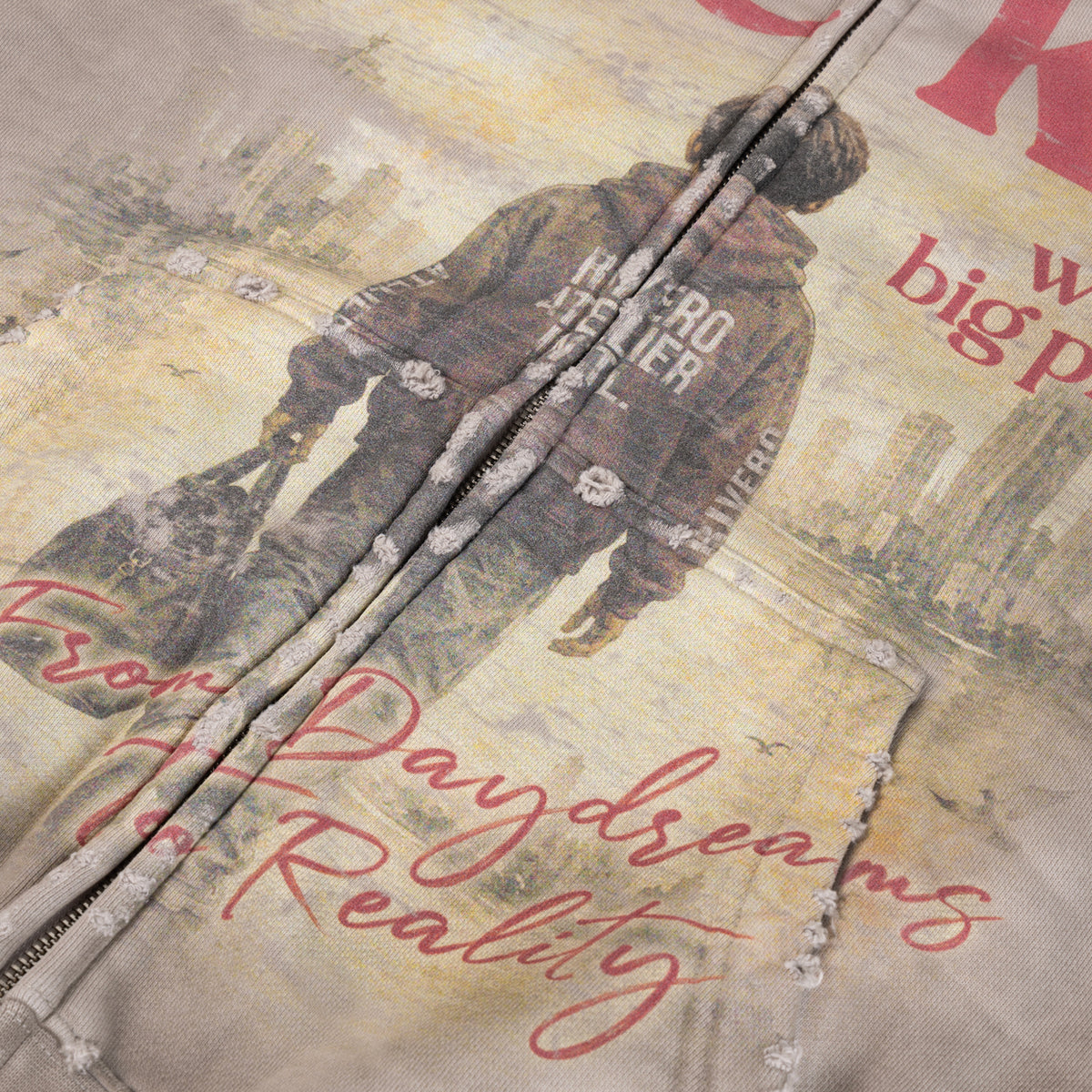 BIG PLANS DIRTY WASHED ZIP HOODIE