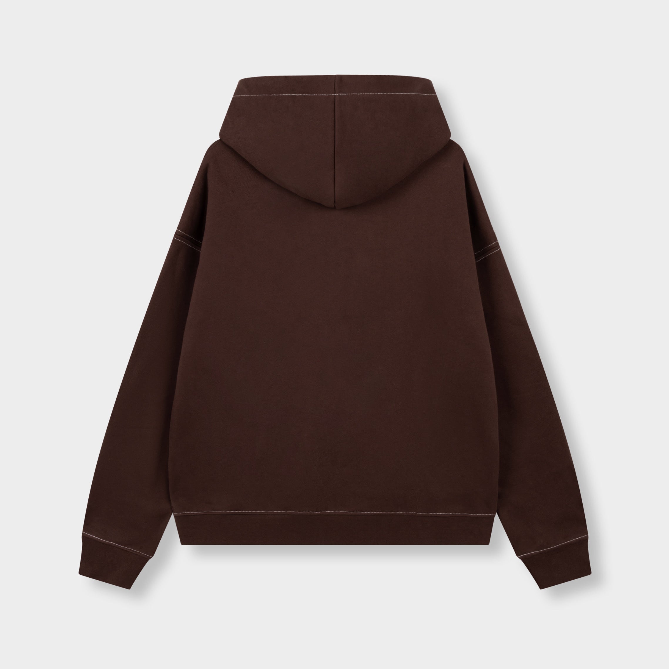 SEAMS ZIP HOODIE BROWN