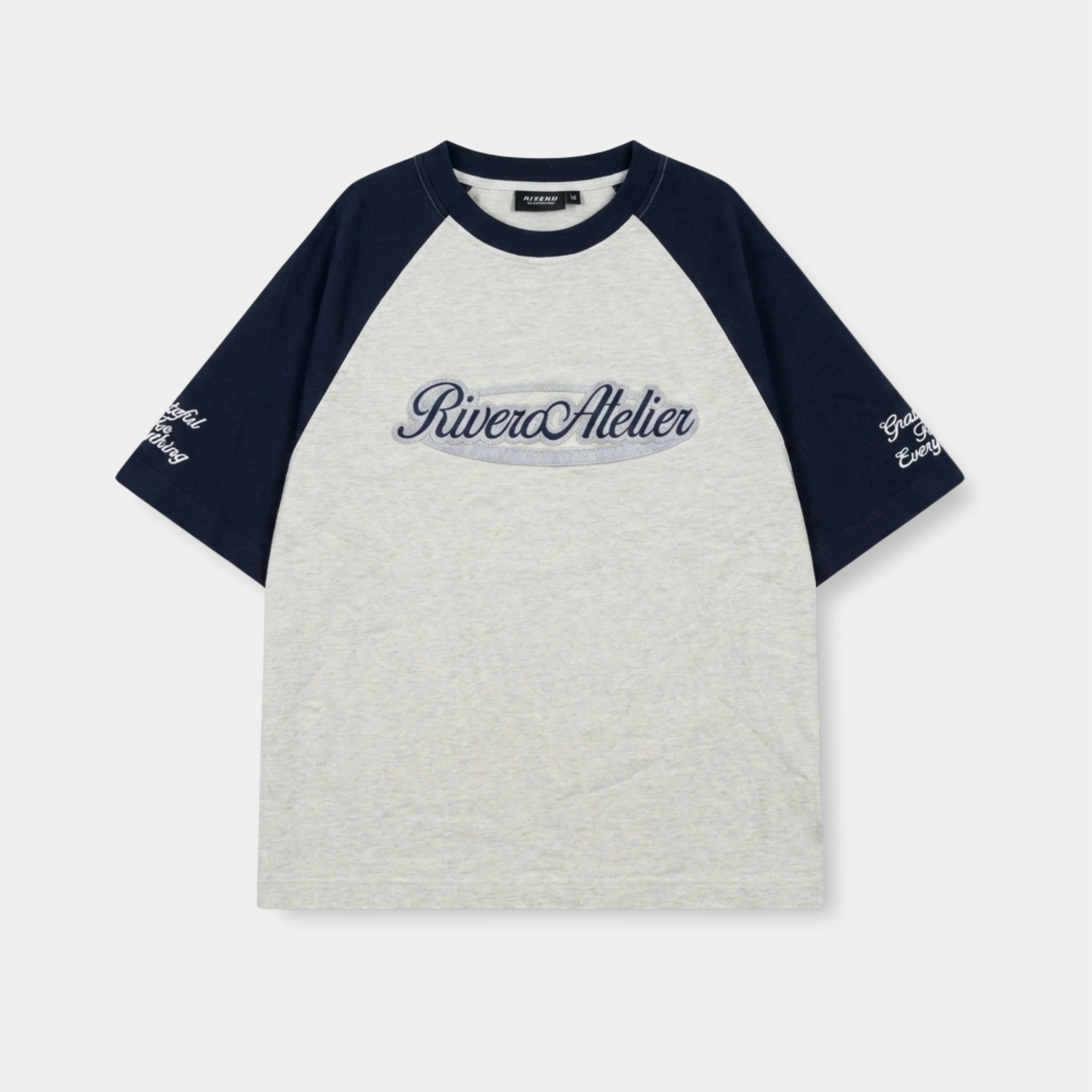 RAGLAN COLLEGE T-SHIRT NAVY/GREY