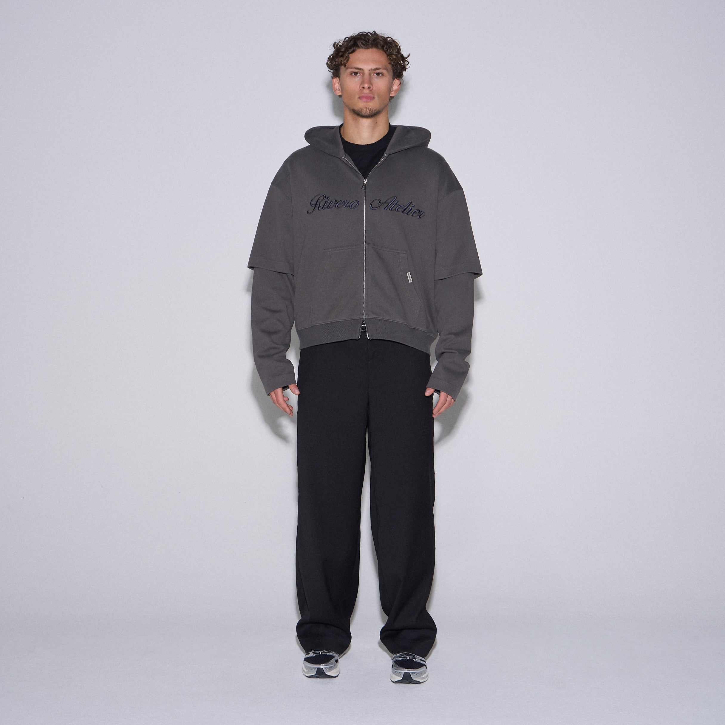 ATELIER DOUBLE LAYERED ZIP HOODIE